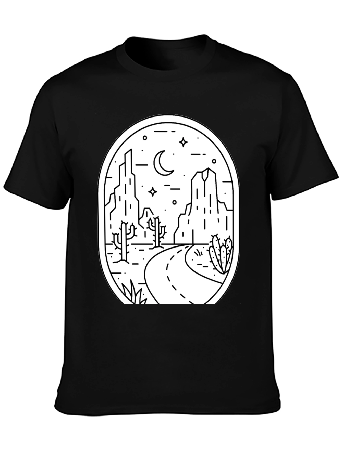 Black Desert Landscape Graphic Tee - Black view 3