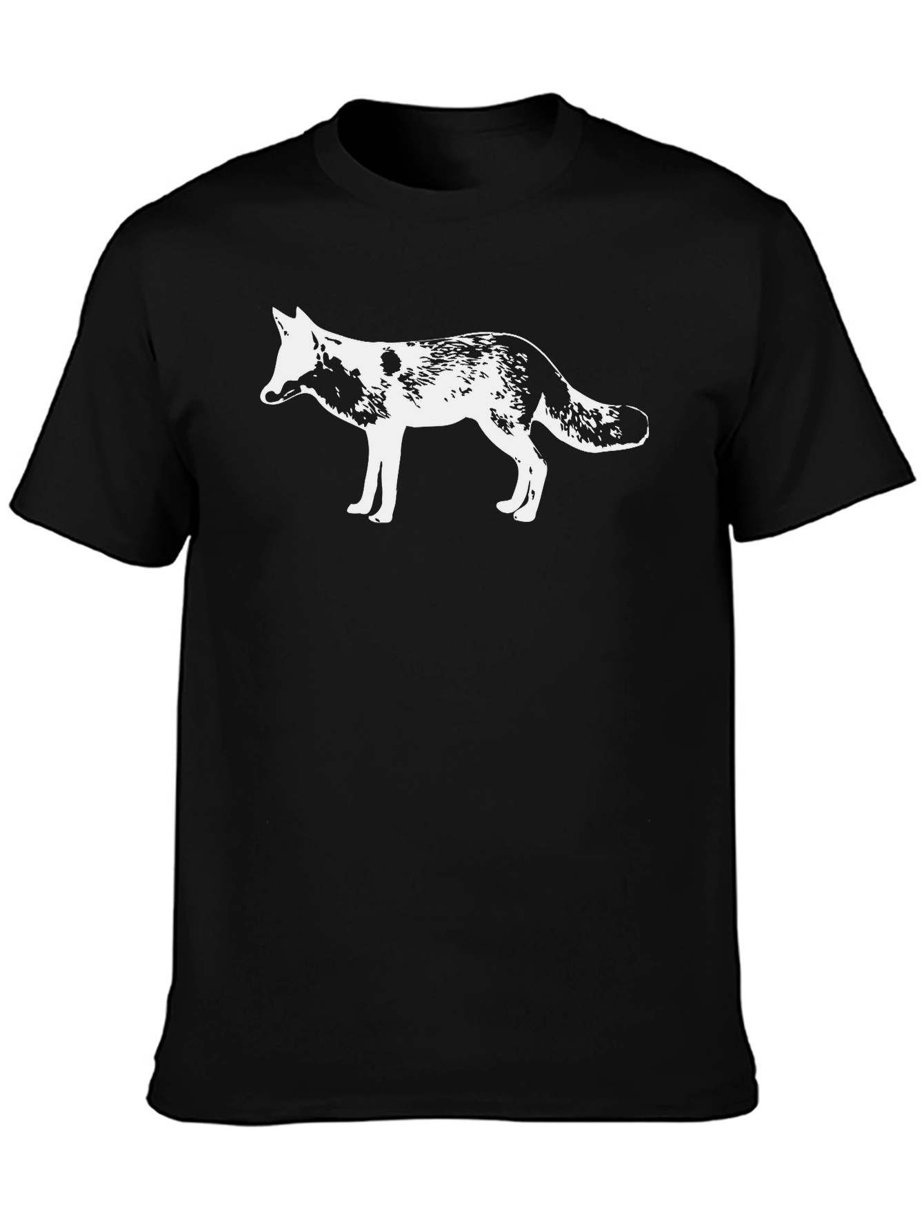 Black Fox Graphic Black T-Shirt - Unisex Crew Neck Tee view 3