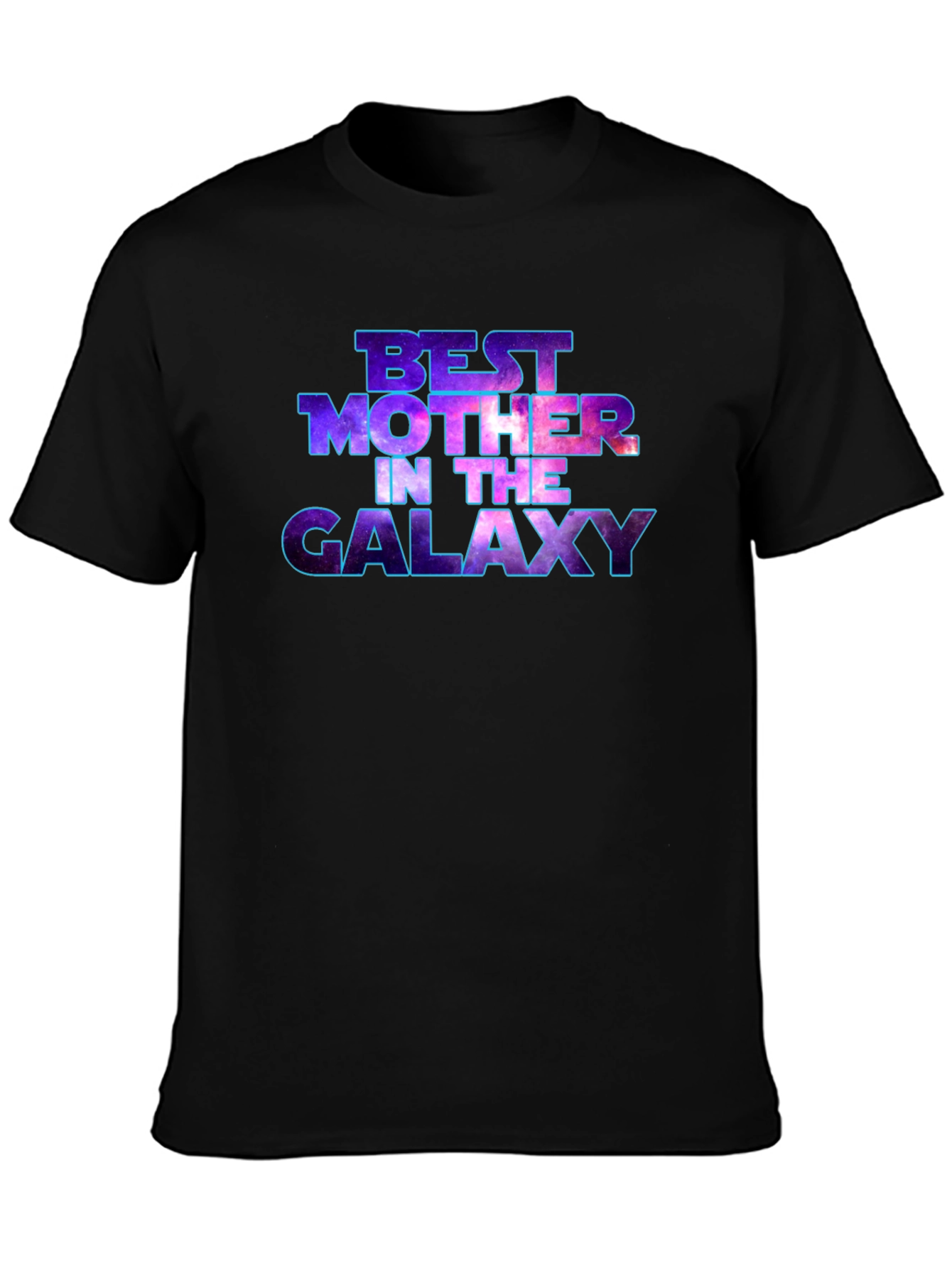 Black Best Mother in the Galaxy T-Shirt view 3