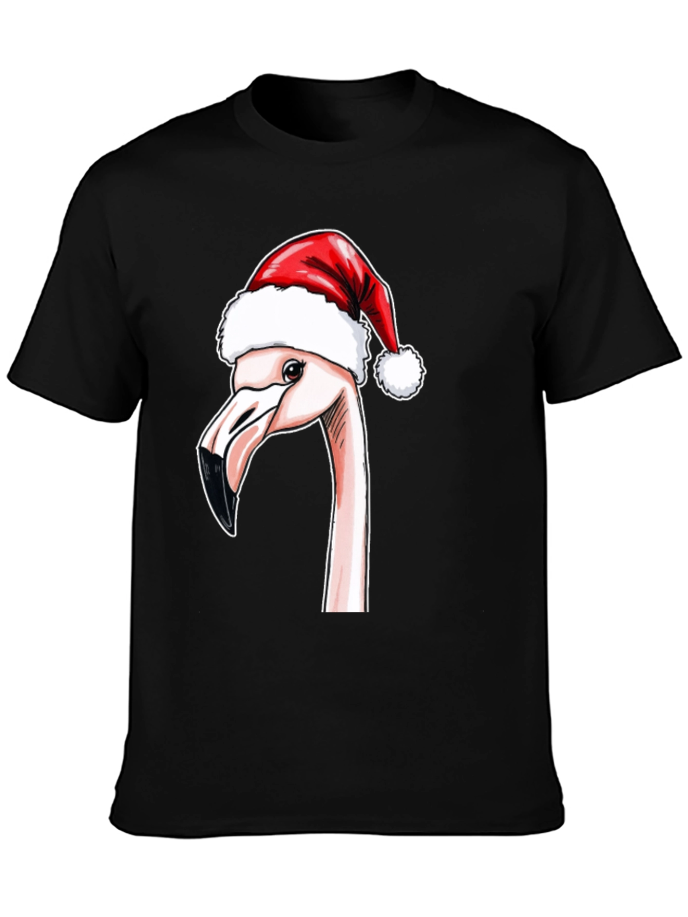 Black Festive Flamingo T-Shirt - Holiday Cheer view 3