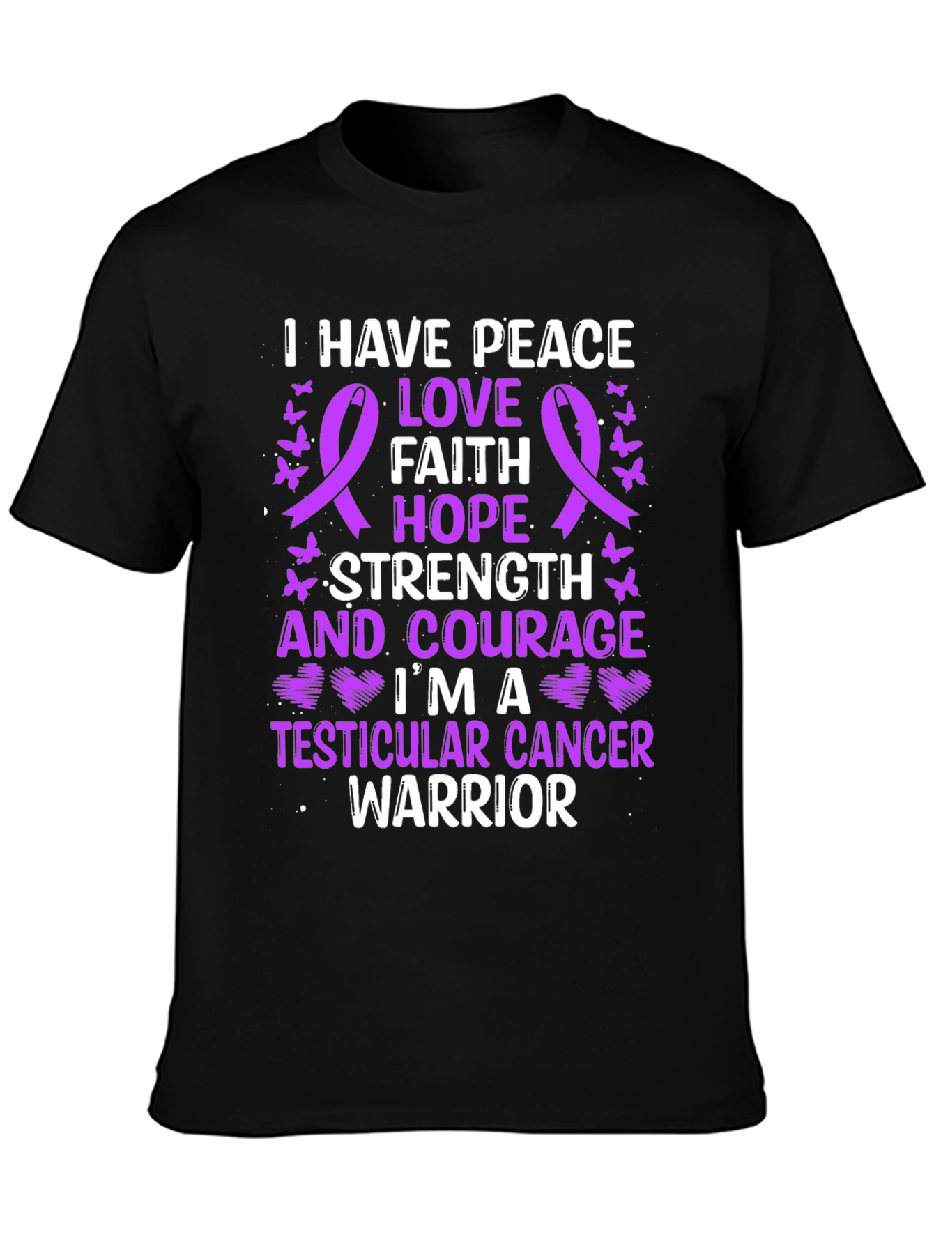 Black Testicular Cancer Warrior Graphic Tee view 3