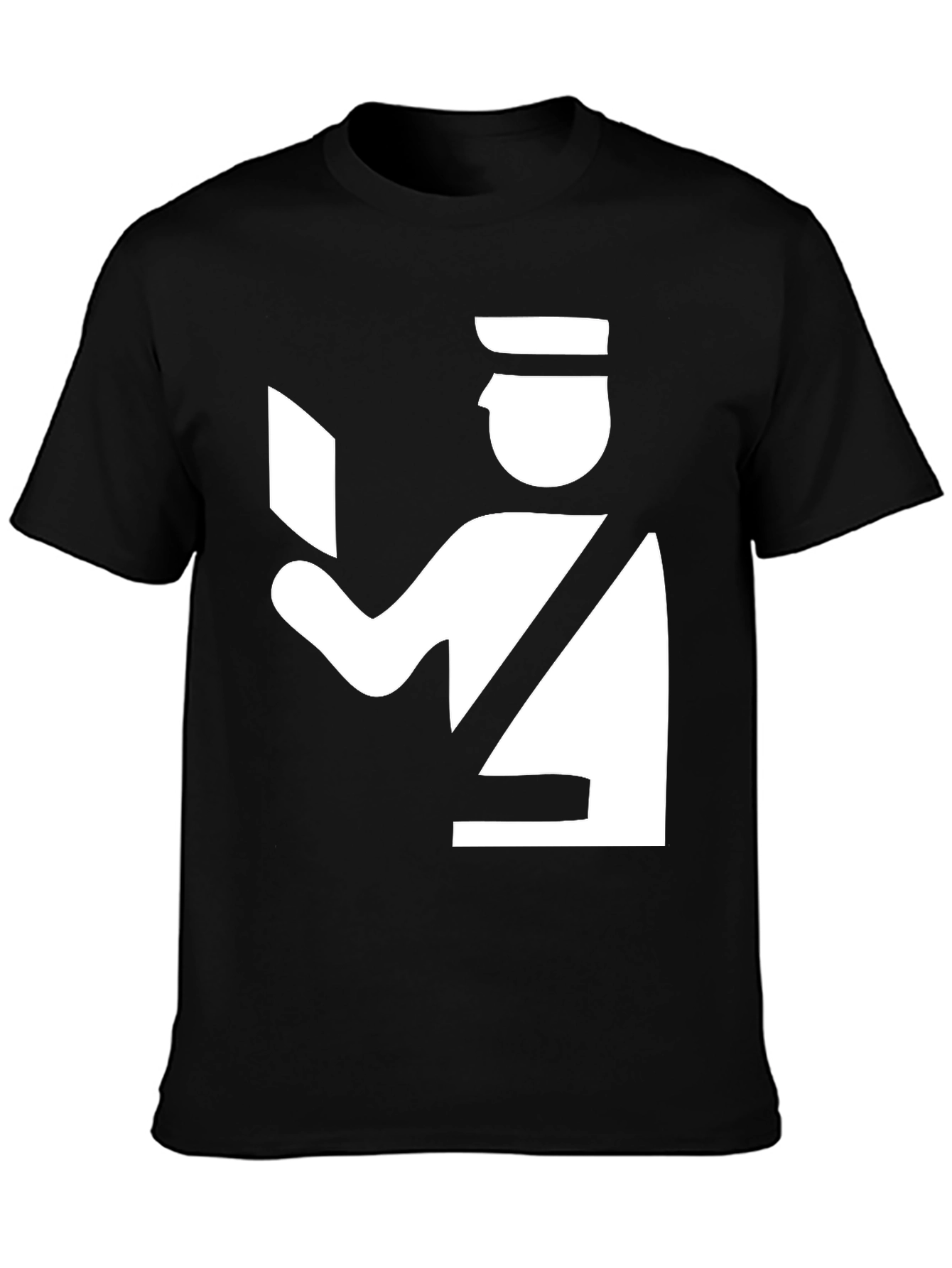 Black Customs Officer Graphic T-Shirt view 3