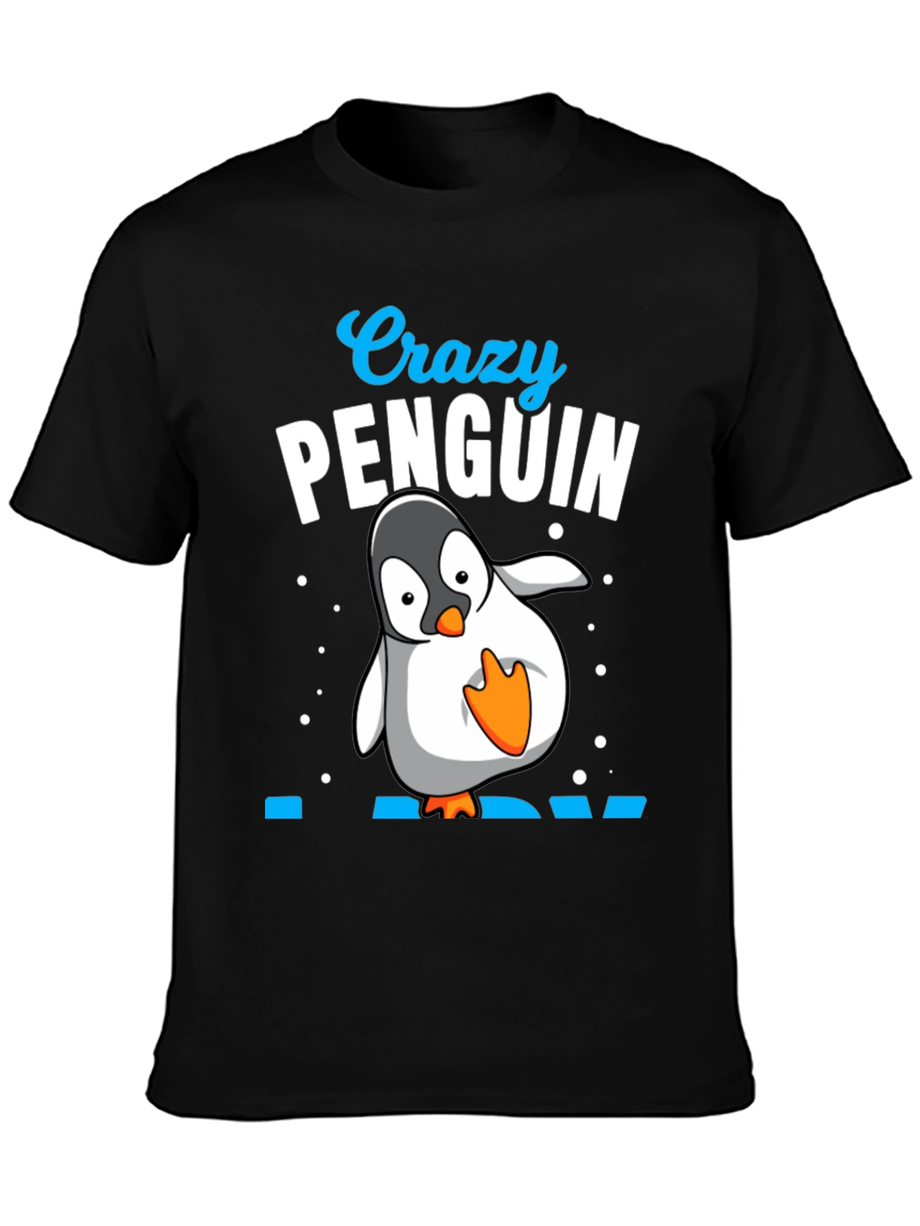 Black Crazy Penguin Dad Black T-Shirt view 3