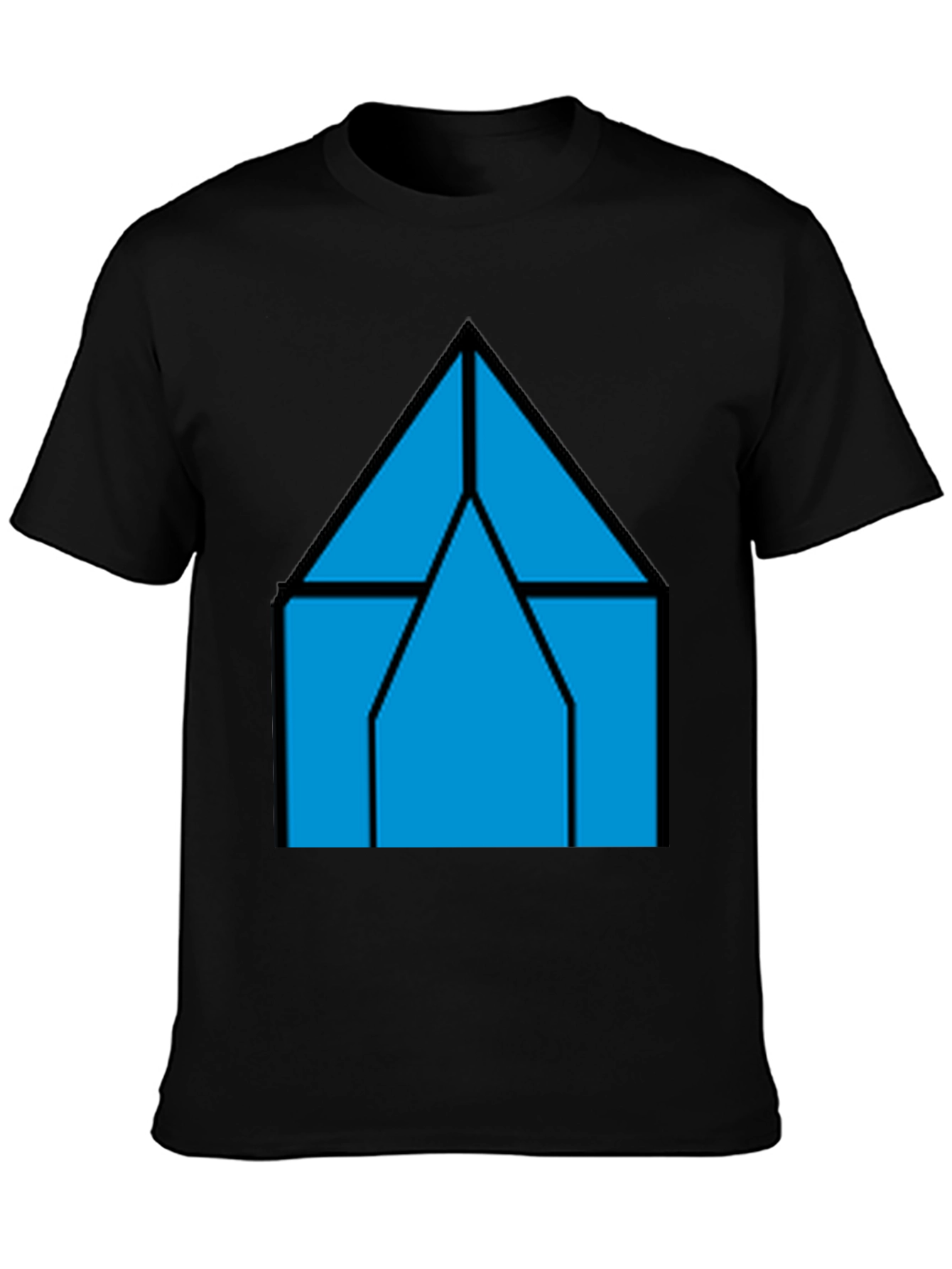 Black Geometric House T-Shirt - Modern Style view 3