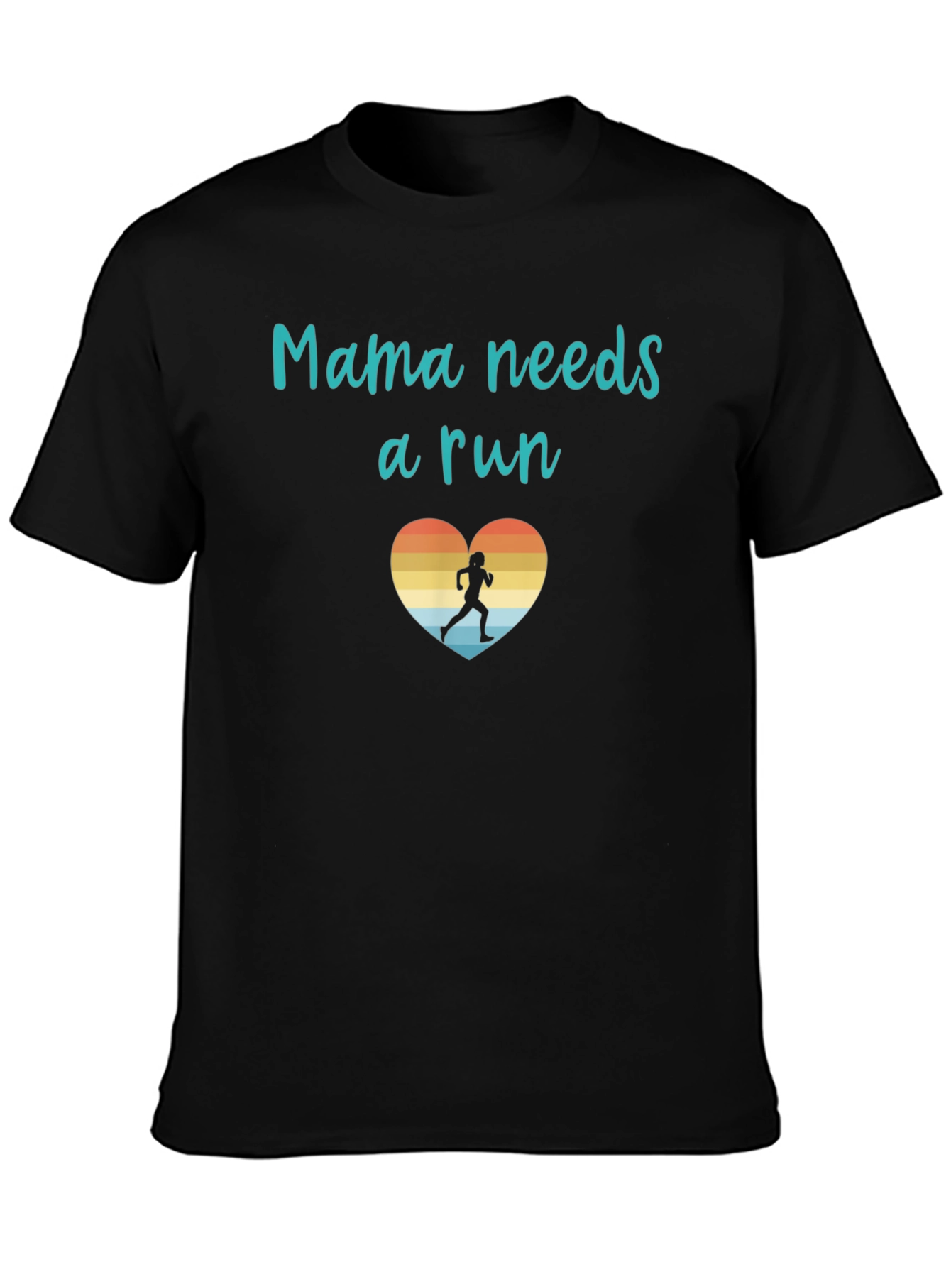 Black Mama Needs A Run Graphic Tee - Black Unisex T-Shirt view 3
