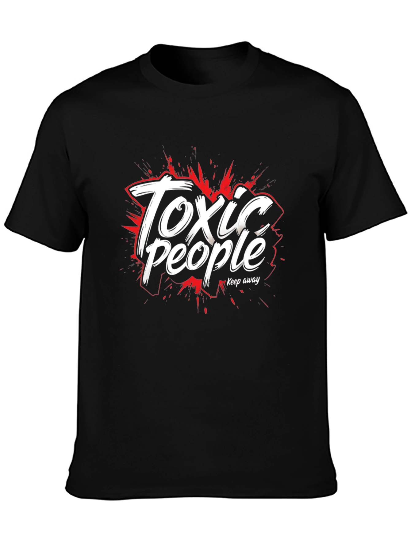 Black Toxic People Graphic Tee - Black Cotton T-Shirt view 3