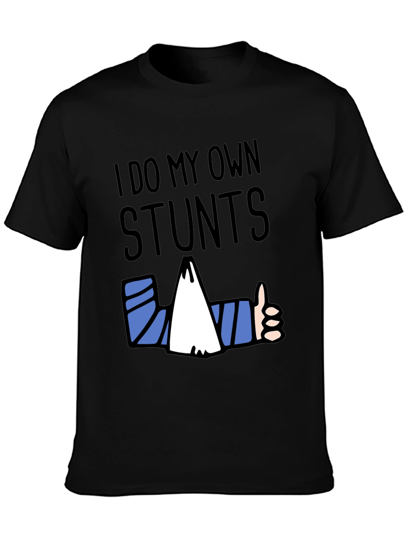 Black Funny "I Do My Own Stunts" Graphic T-Shirt view 3