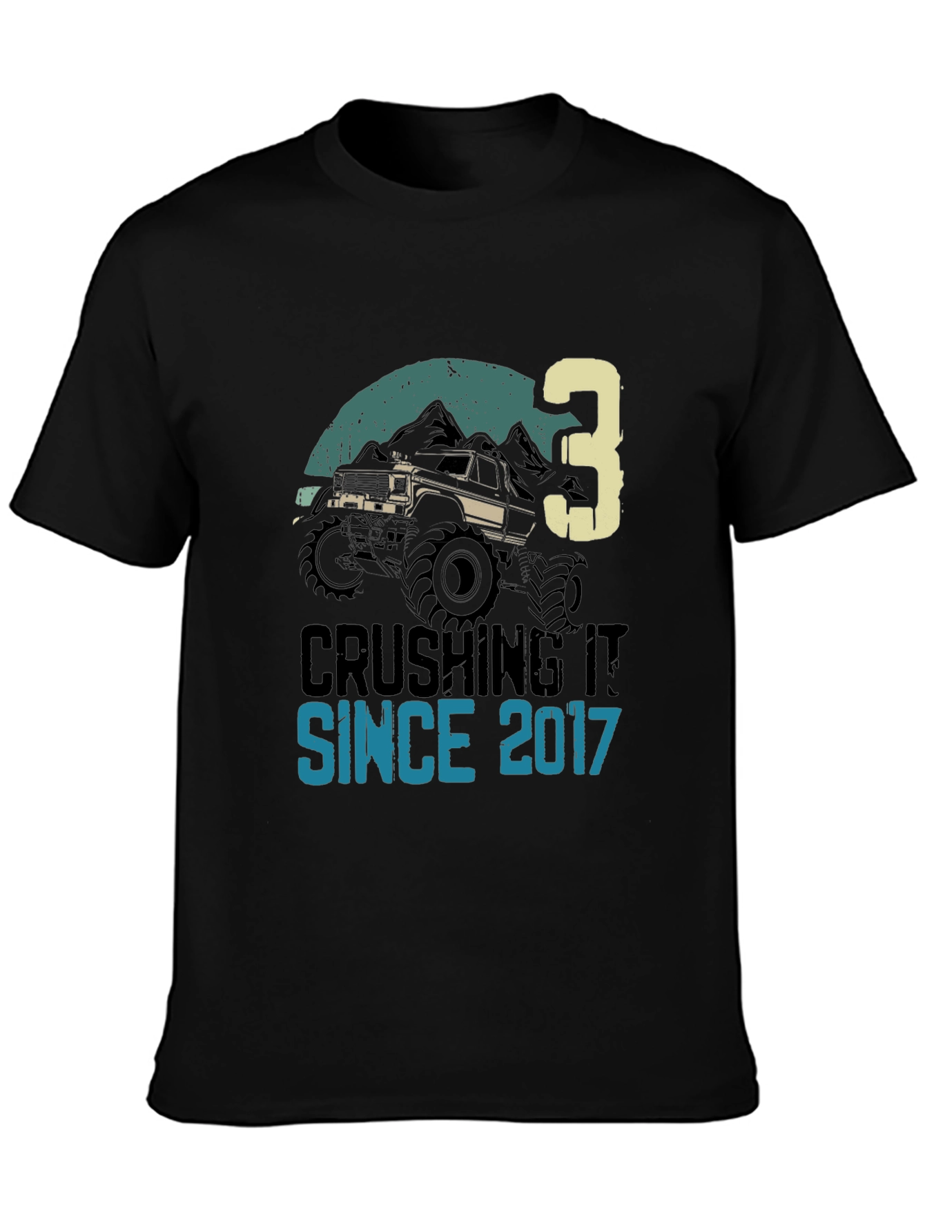 Crushing It Since 2017 3rd Birthday Monster Truck T-Shirt - 3