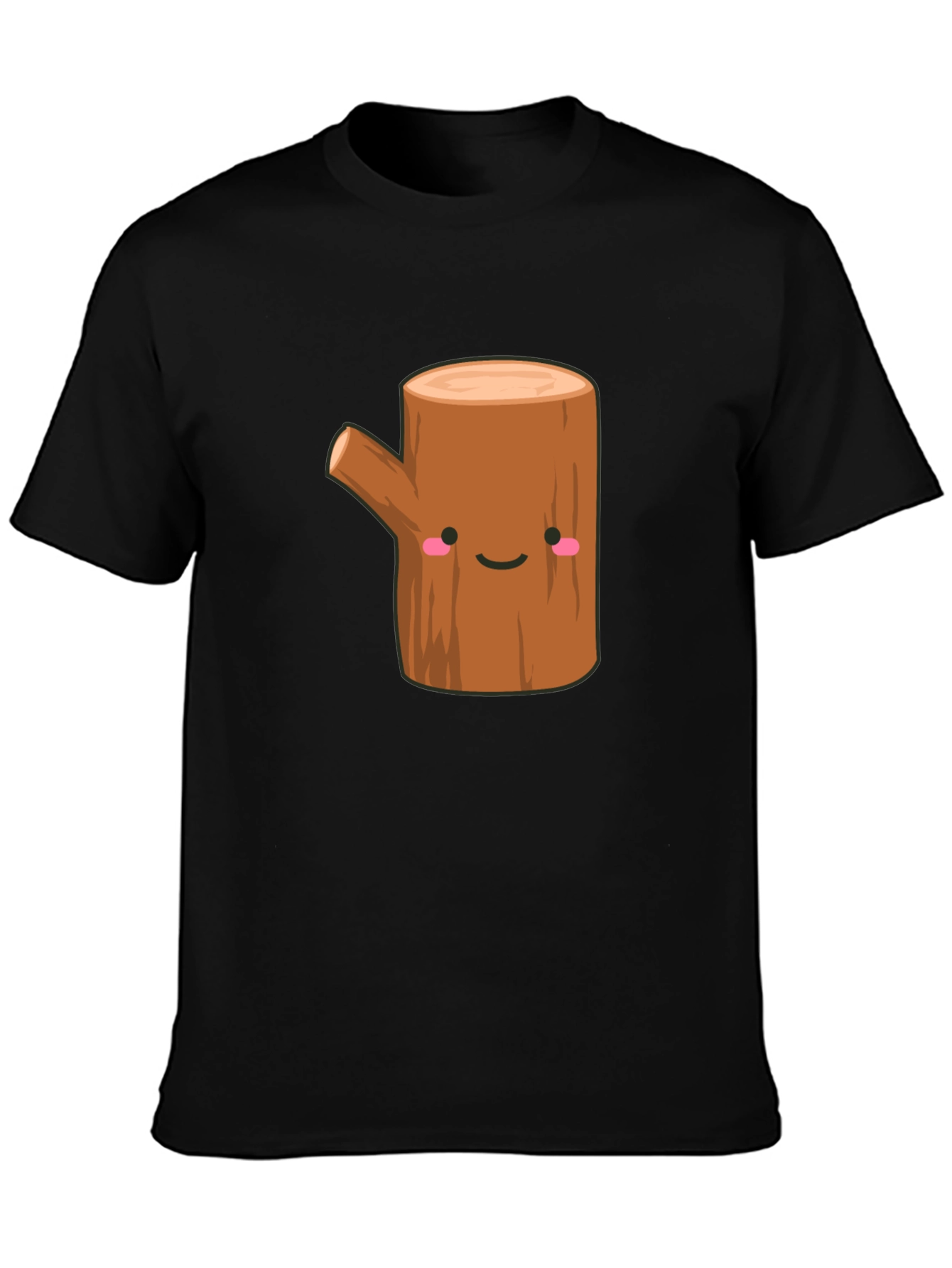 Black Cute Tree Stump Graphic T-Shirt - Black view 3