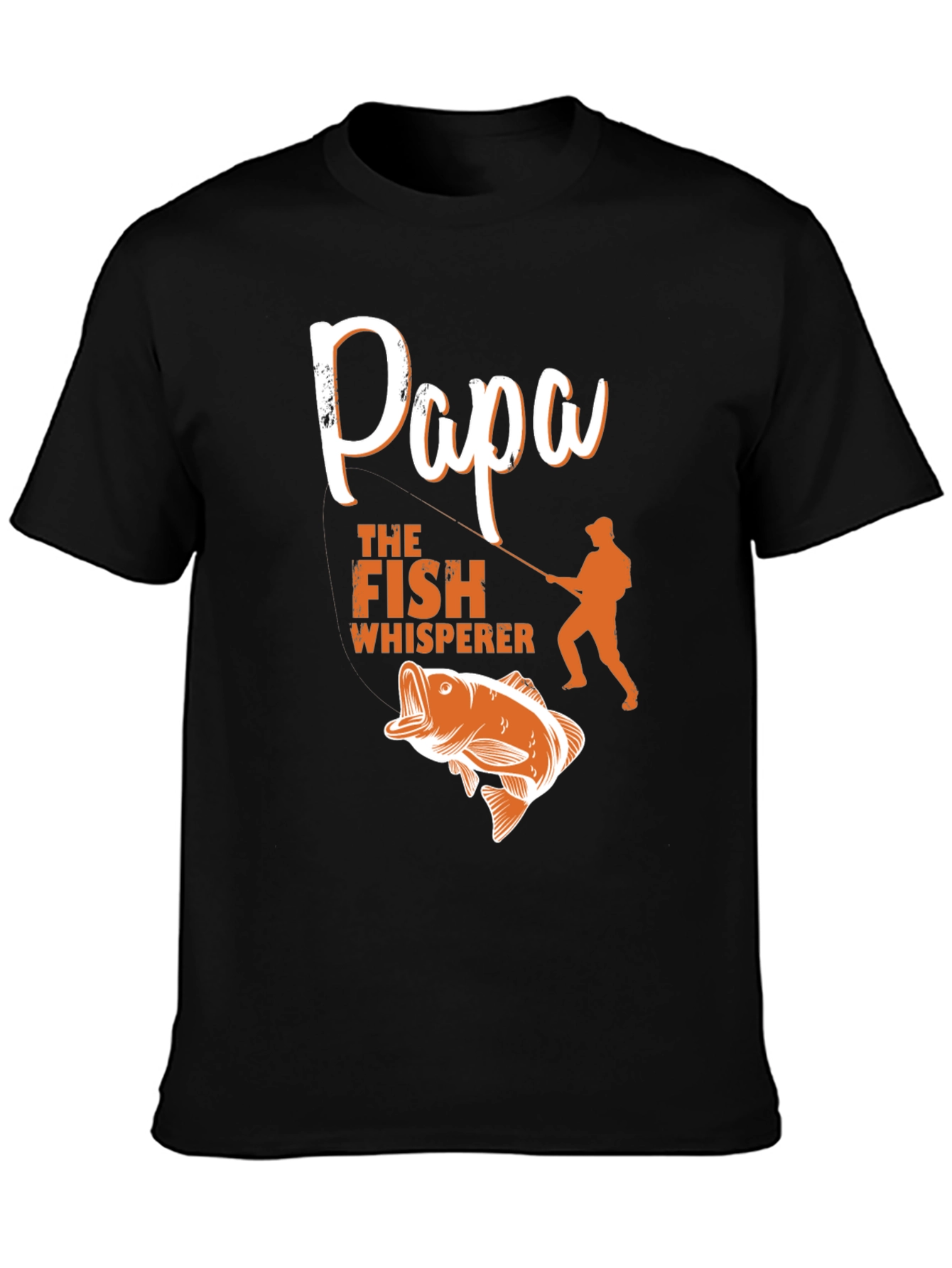 Black Papa the Fish Whisperer T-Shirt view 3
