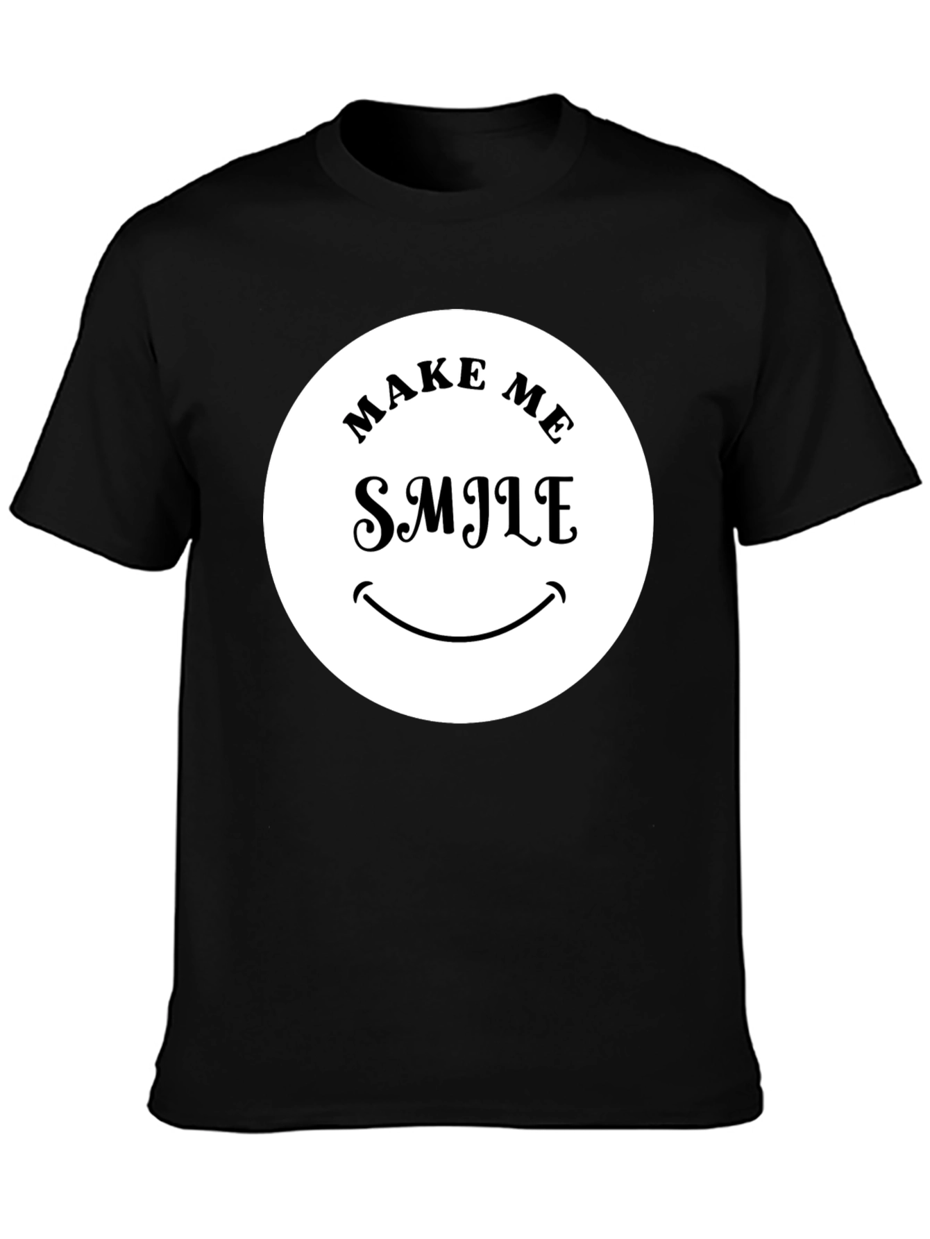 Black Make Me Smile Graphic T-Shirt - Black view 3