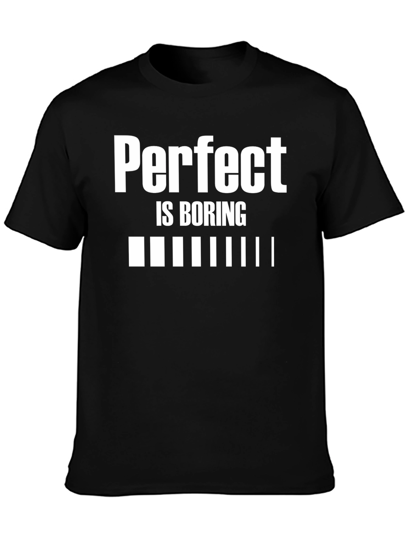 Black Perfect is Boring Black Graphic T-Shirt view 3