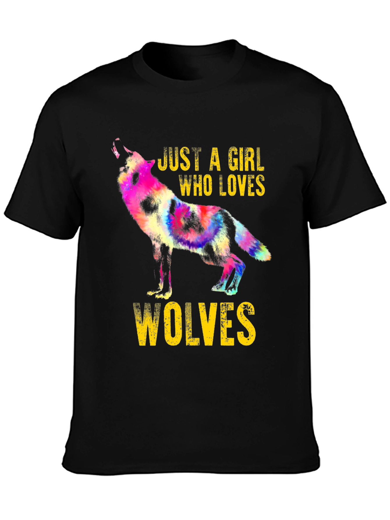 Black Girl Who Loves Wolves Graphic Tee view 3