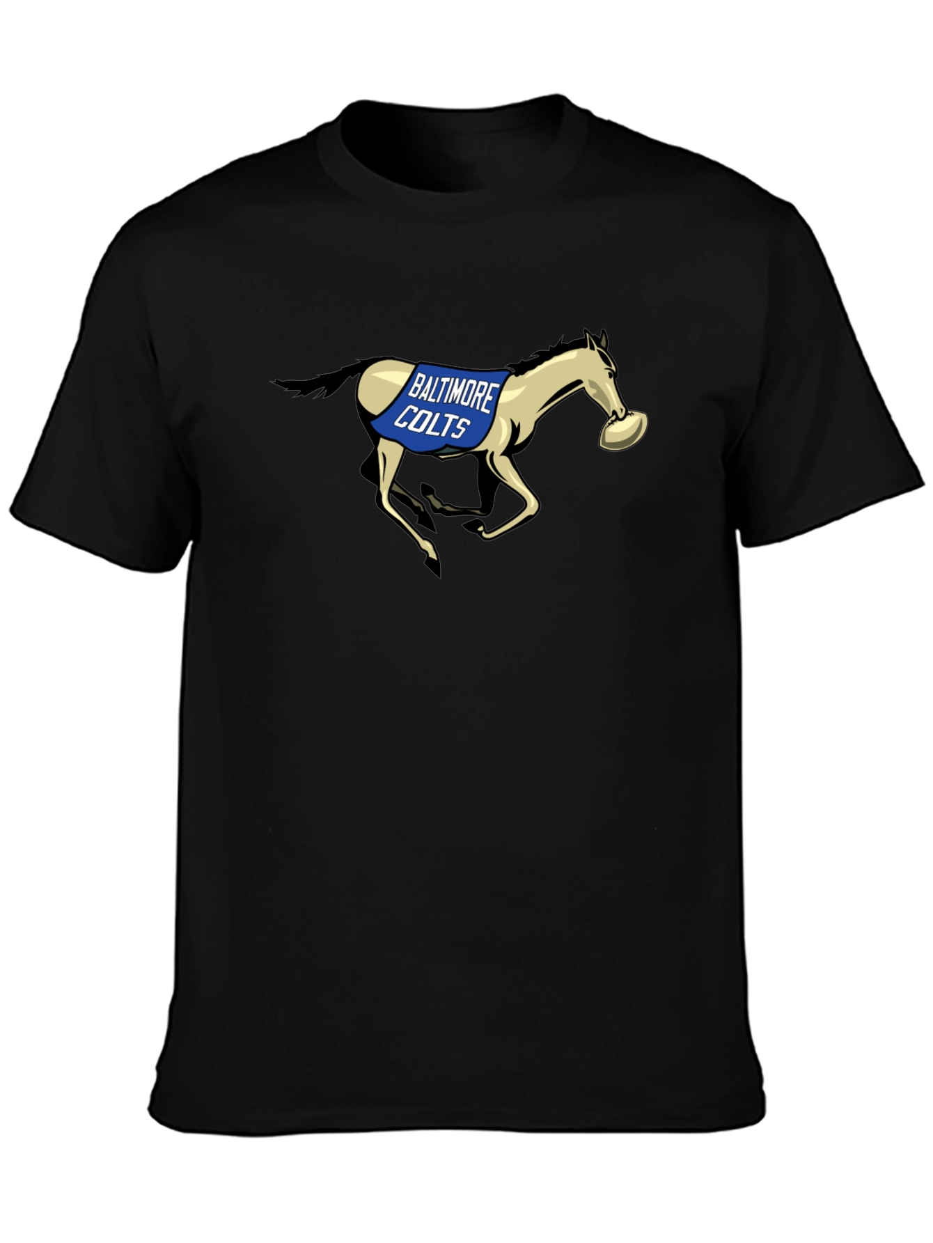 Black Baltimore Colts Football Vintage Style T-Shirt view 3