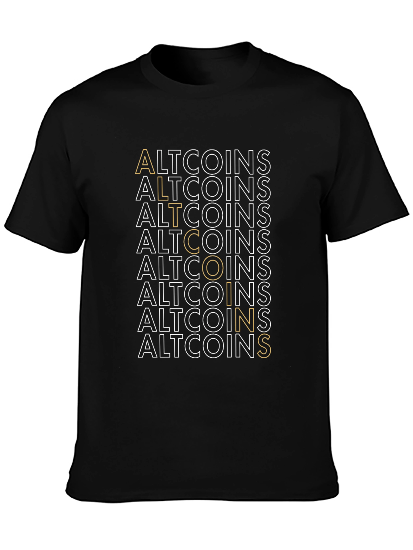 Black Altcoins Graphic Tee - Crypto Investor T-Shirt view 3