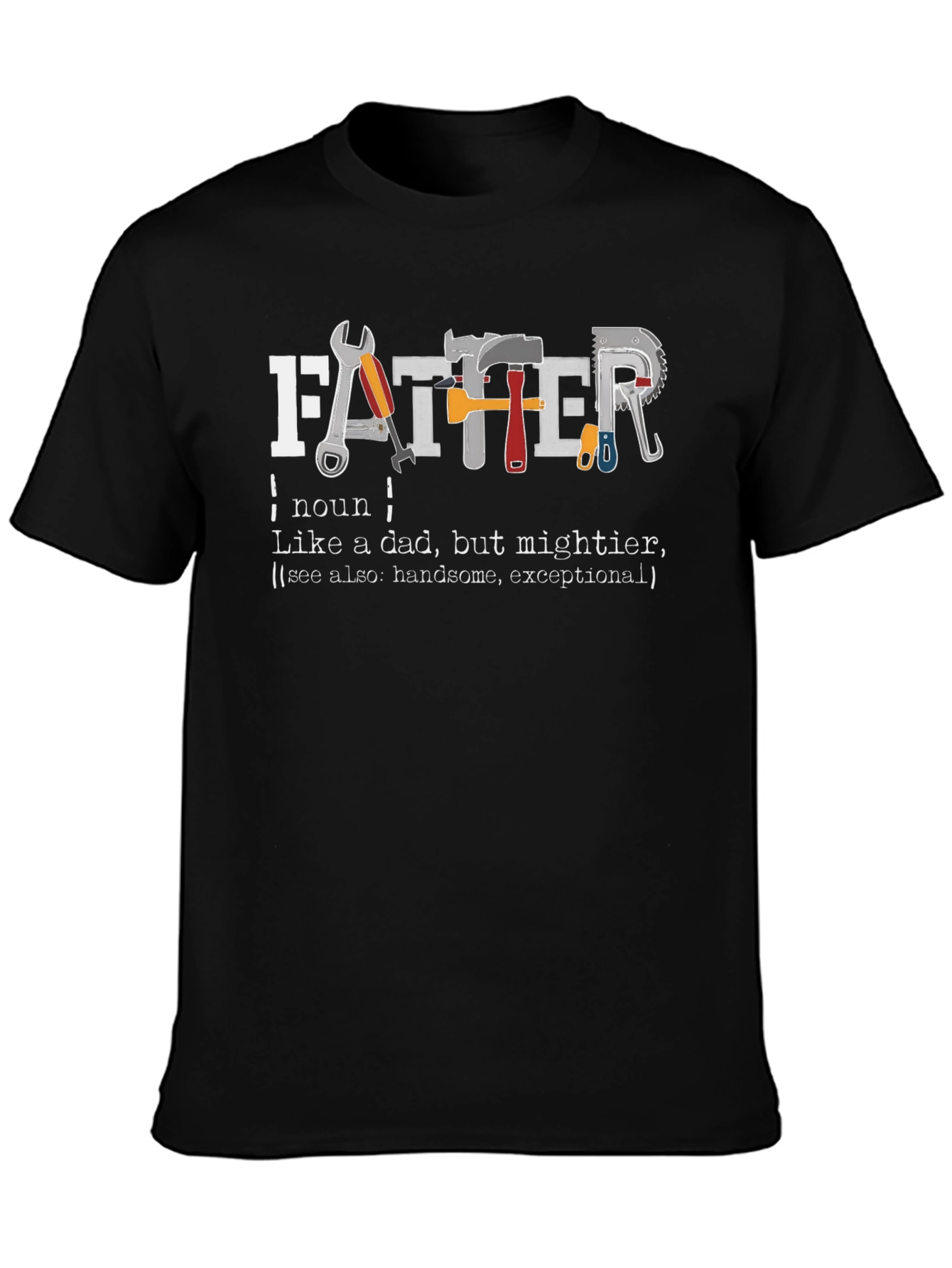 Black Father Definition Graphic T-Shirt view 3
