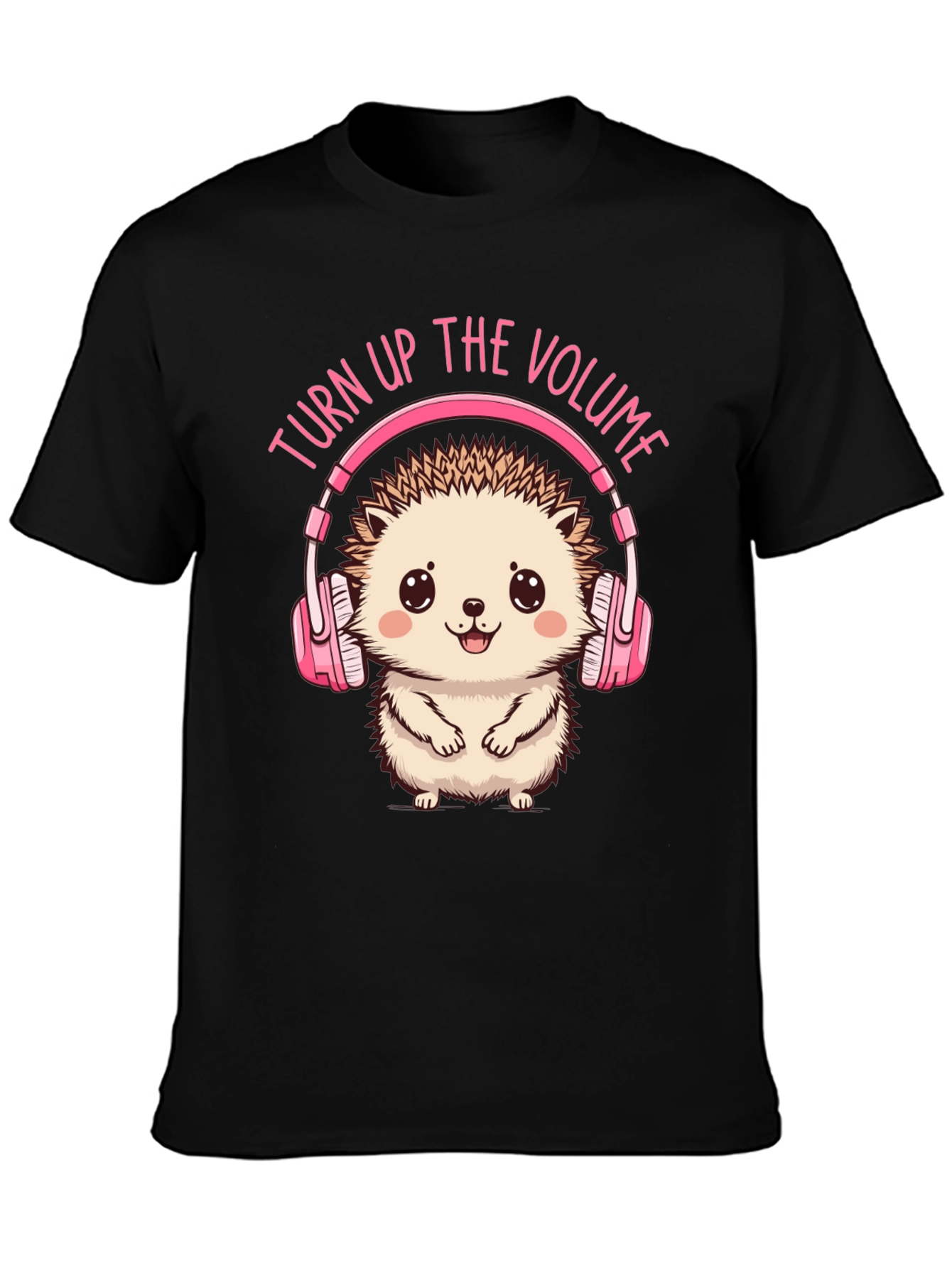 Black Turn Up the Volume Hedgehog Tee view 3