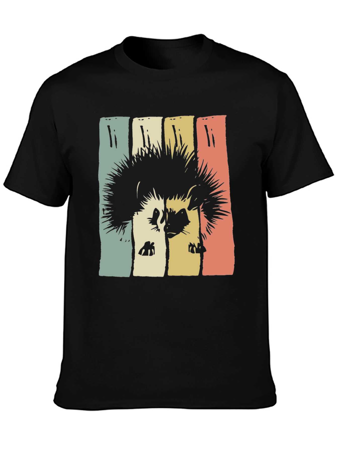Black Retro Hedgehog Graphic Tee view 3