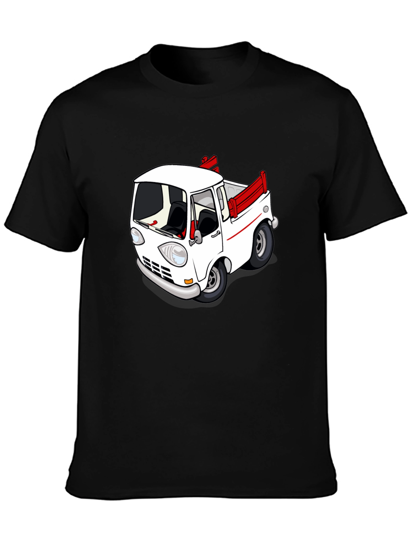 Black Cartoon Truck Graphic Tee - Classic Car Style view 3