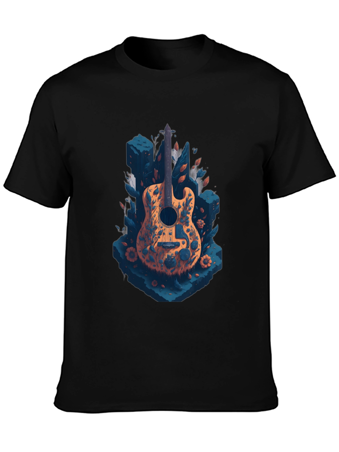 Black Guitar Graphic Tee - Black view 3