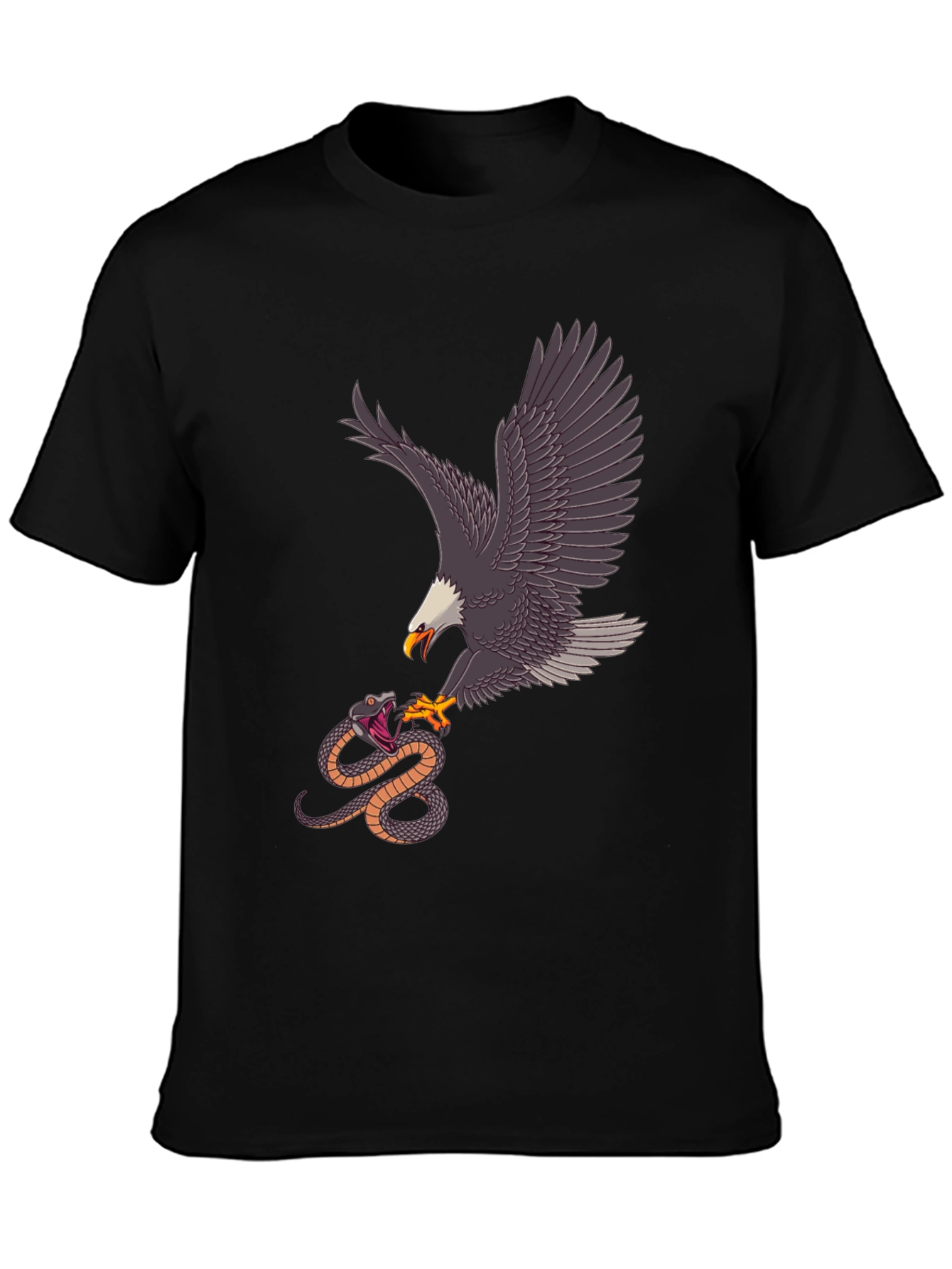 Black Eagle vs Snake Graphic Tee - Black view 3