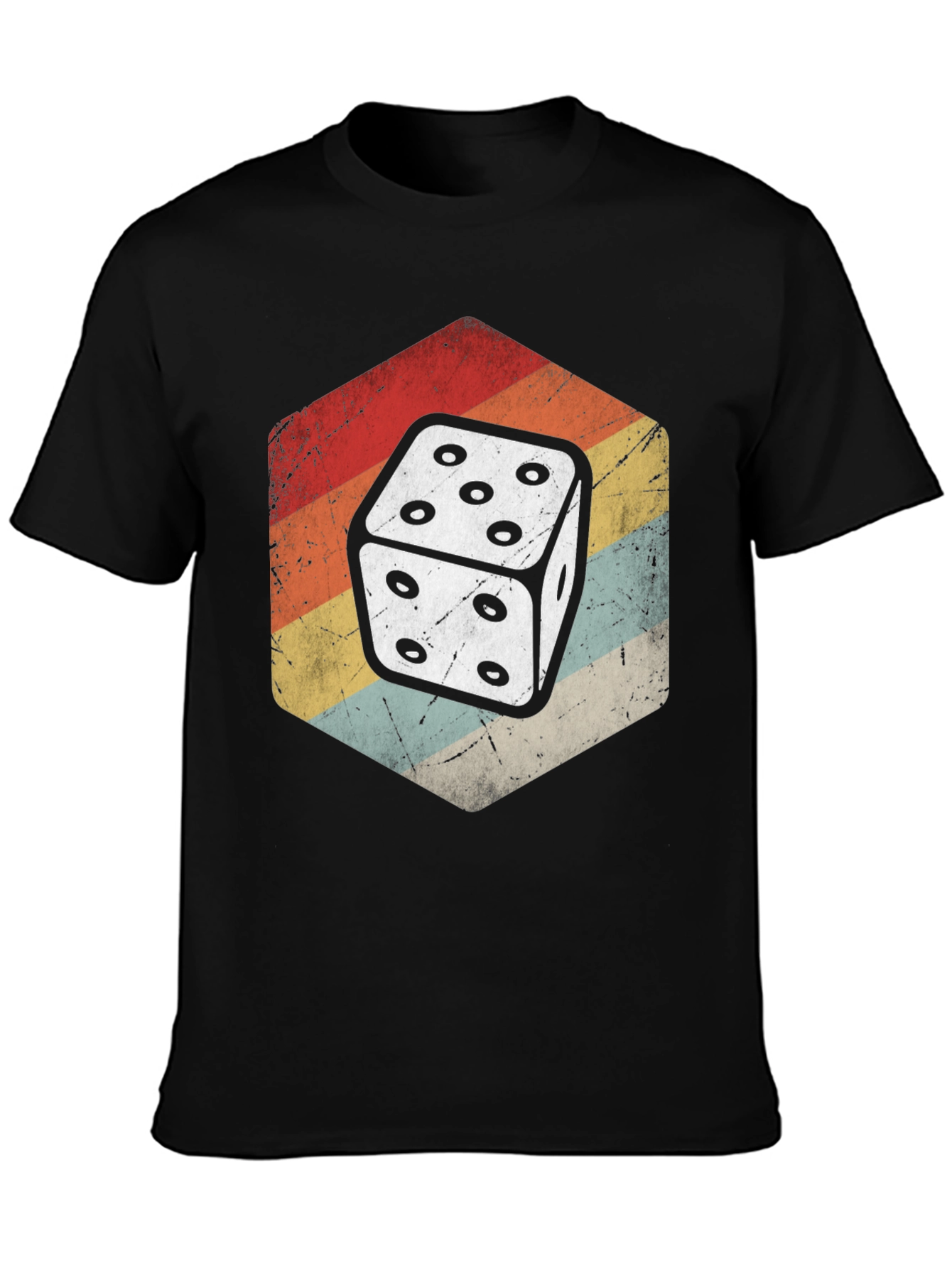 Black Retro Dice Graphic Tee view 3