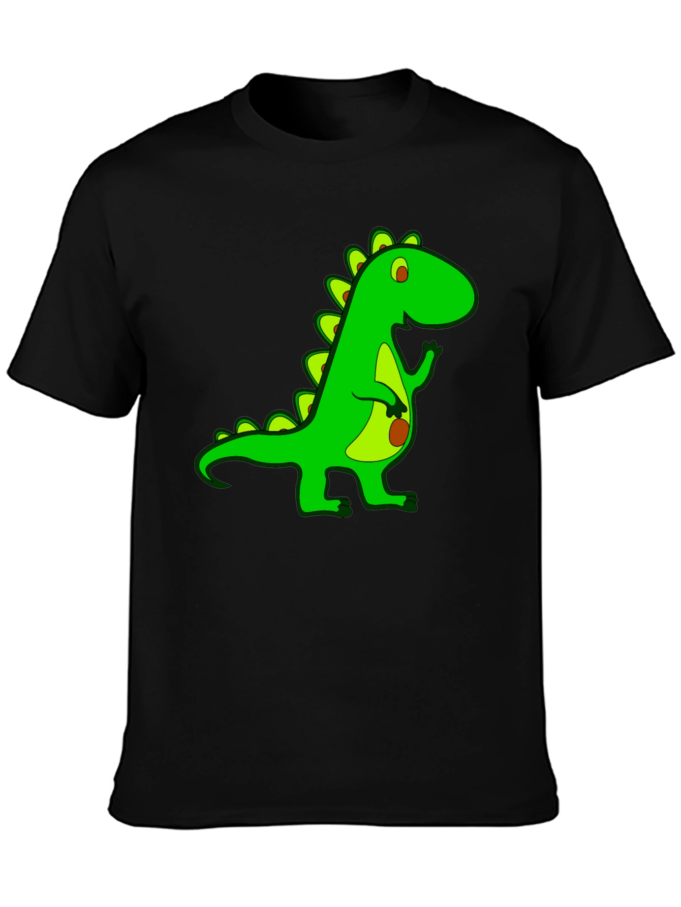 Black Dino Graphic Tee - Cool Cartoon Dinosaur T-Shirt view 3