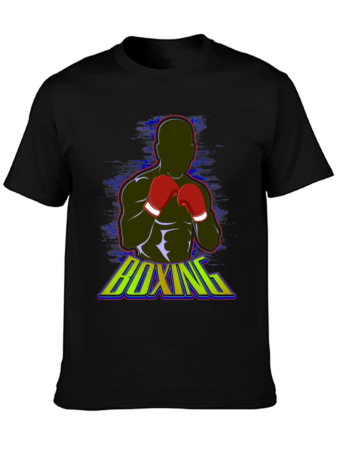 Black Boxing Graphic Tee - Black Cotton Blend T-Shirt view 3