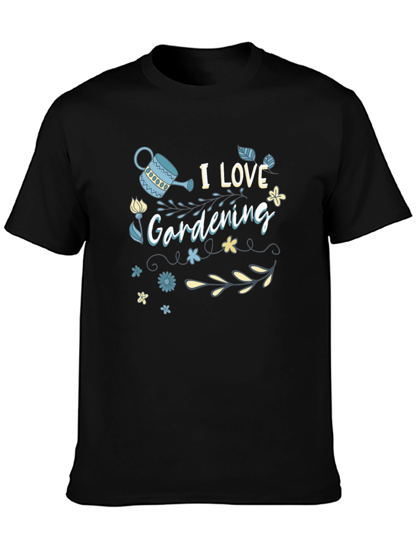 Black I Love Gardening Black T-Shirt view 3