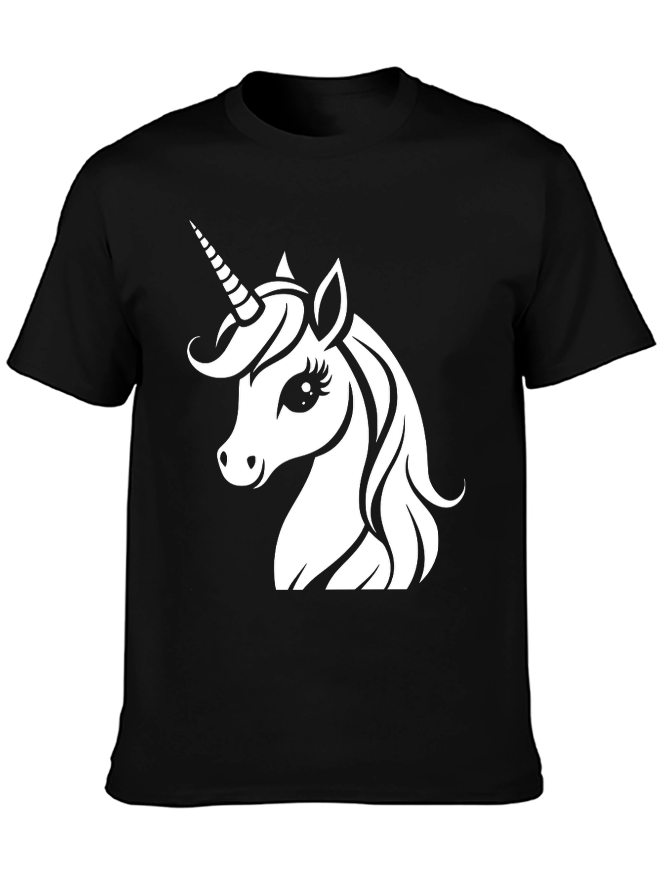 Black Unicorn Graphic Tee - Black Cotton Shirt view 3