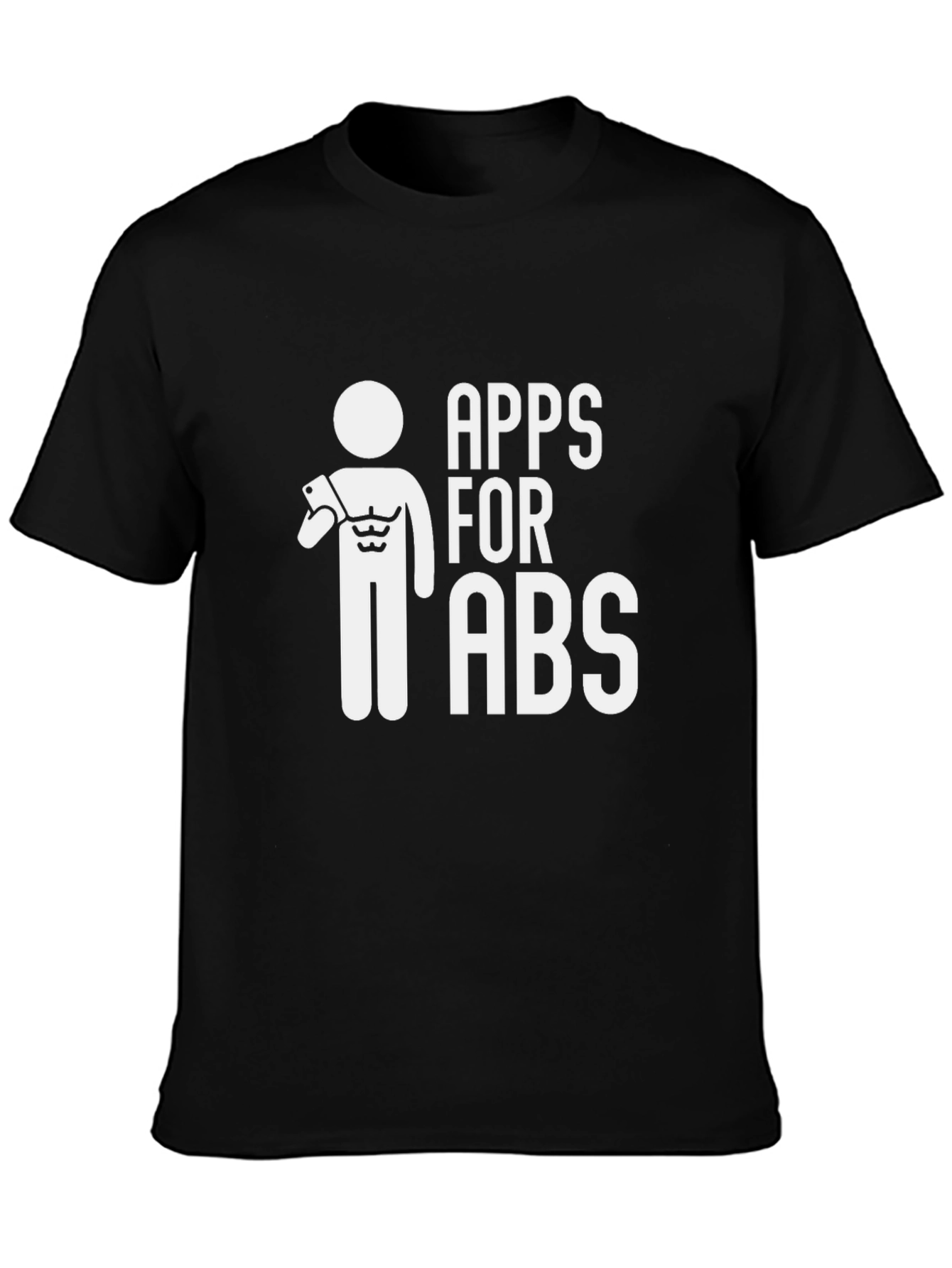 Black Apps for Abs Funny Graphic T-Shirt view 3