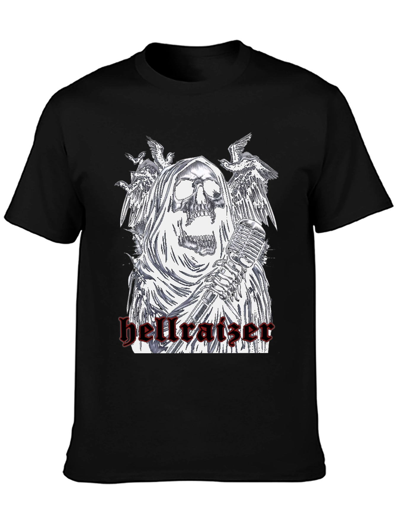 Black Hellraiser Skeleton Graphic T-Shirt - Black view 3