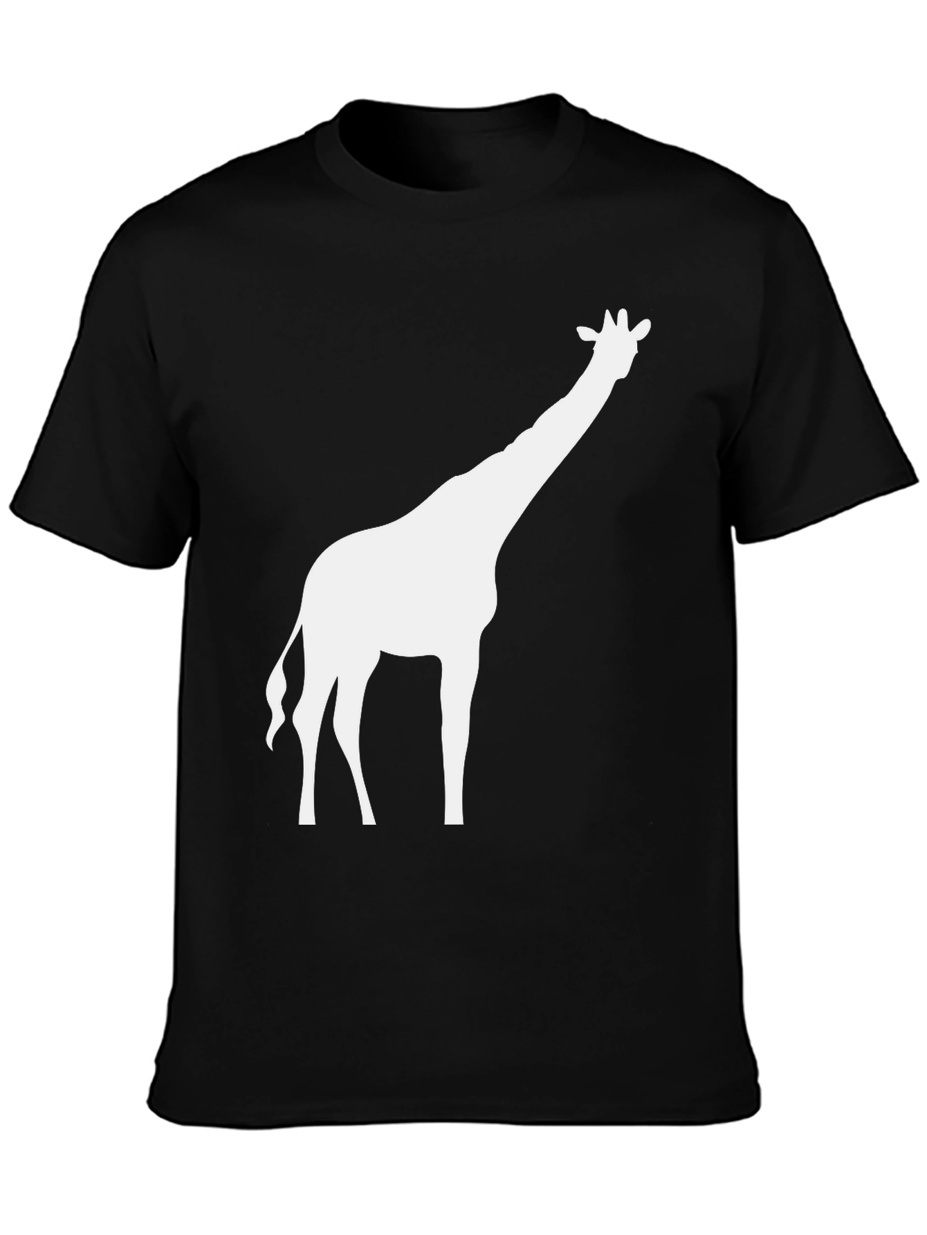 Black Giraffe Silhouette Graphic Tee - Black view 3