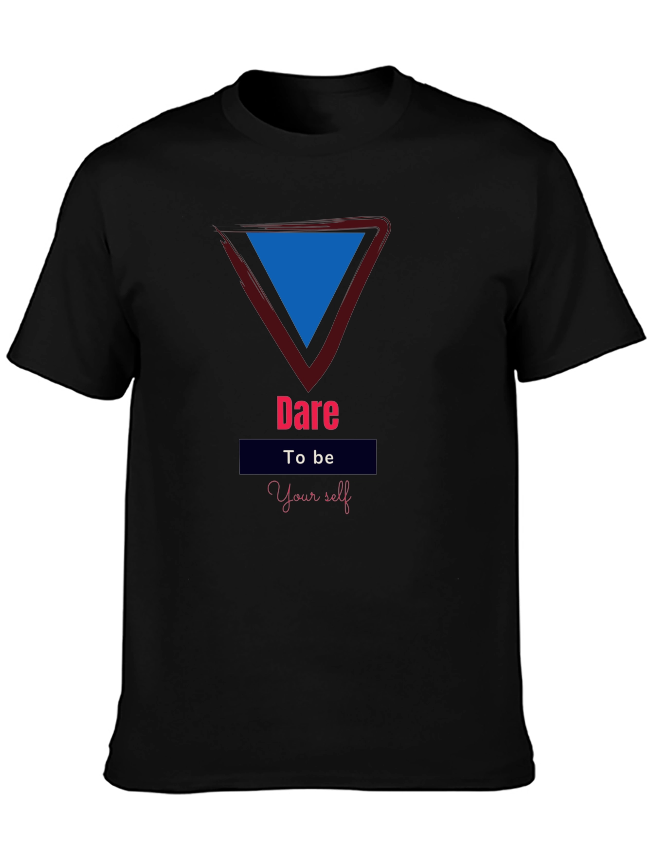 Black Dare to be Yourself Black T-Shirt view 3