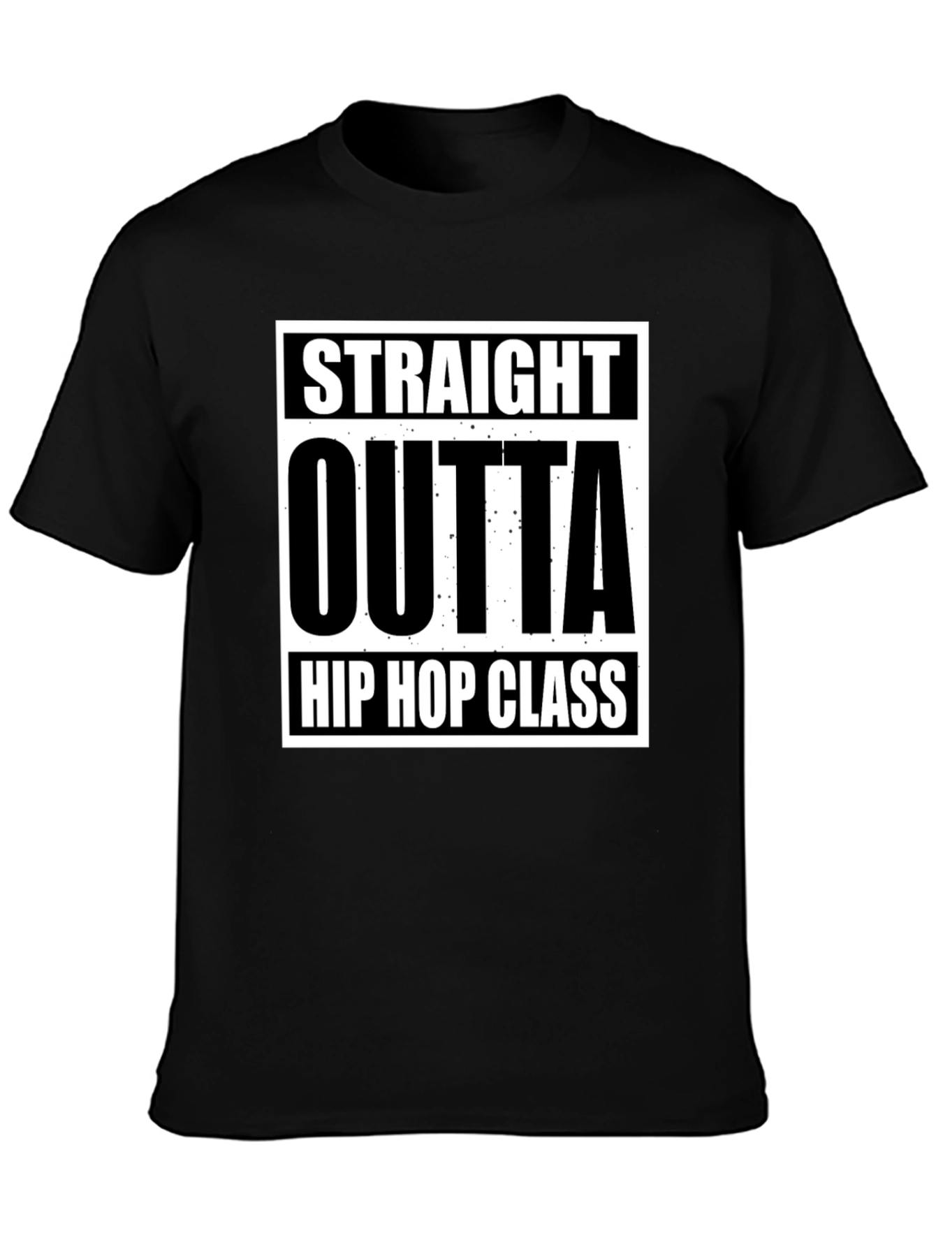 Black Straight Outta Hip Hop Class Black T-Shirt view 3