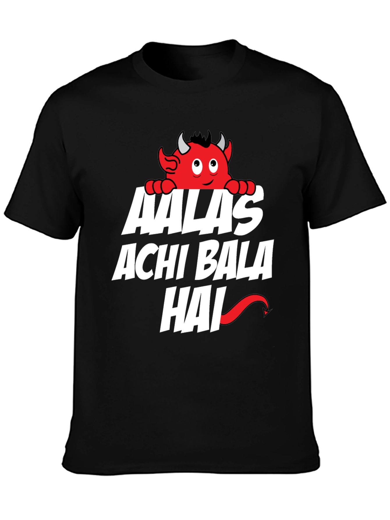 Black Aalas Achi Bala Hai Graphic Tee view 3
