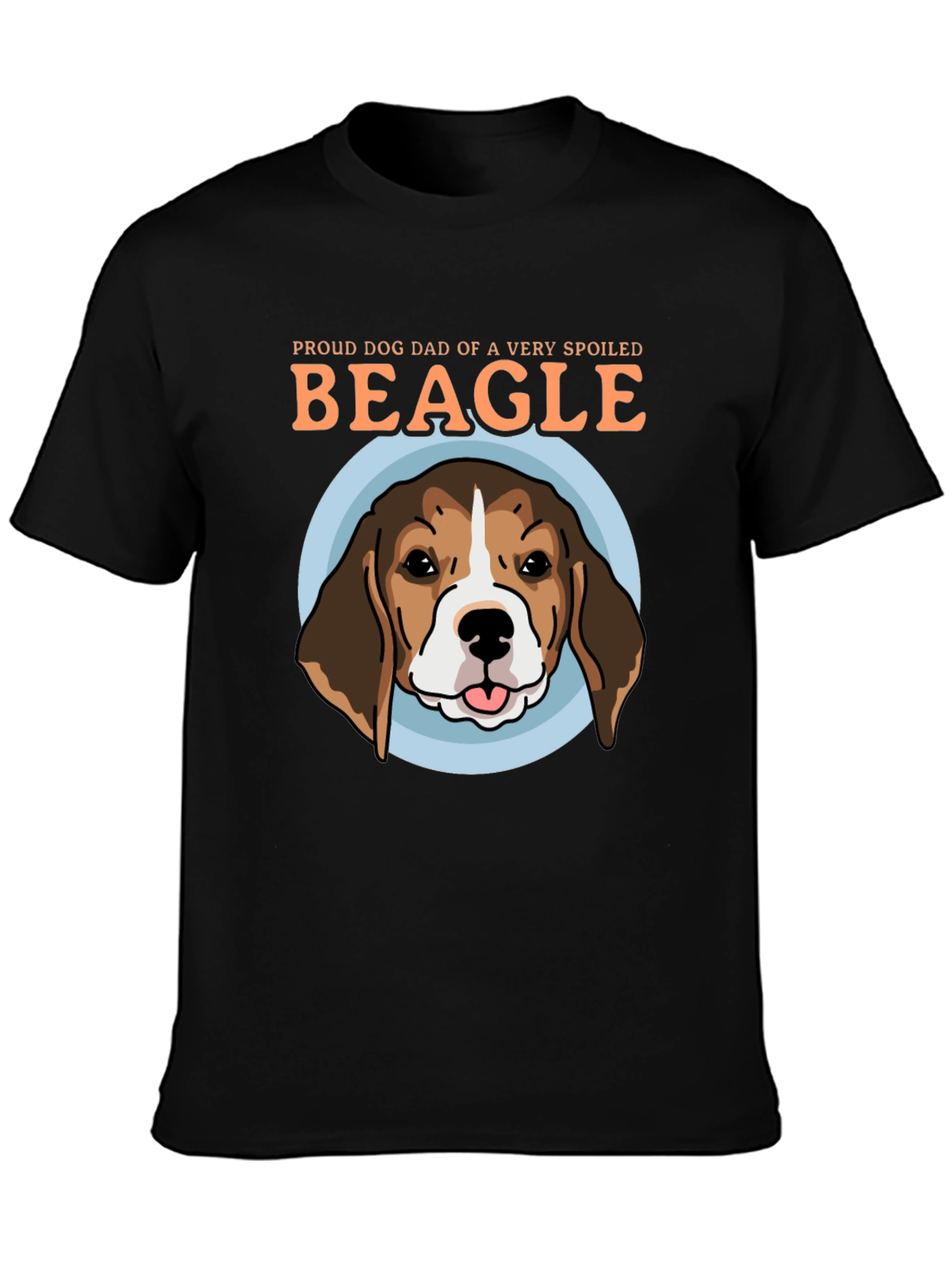 Black Proud Dog Dad Beagle Graphic T-Shirt view 3