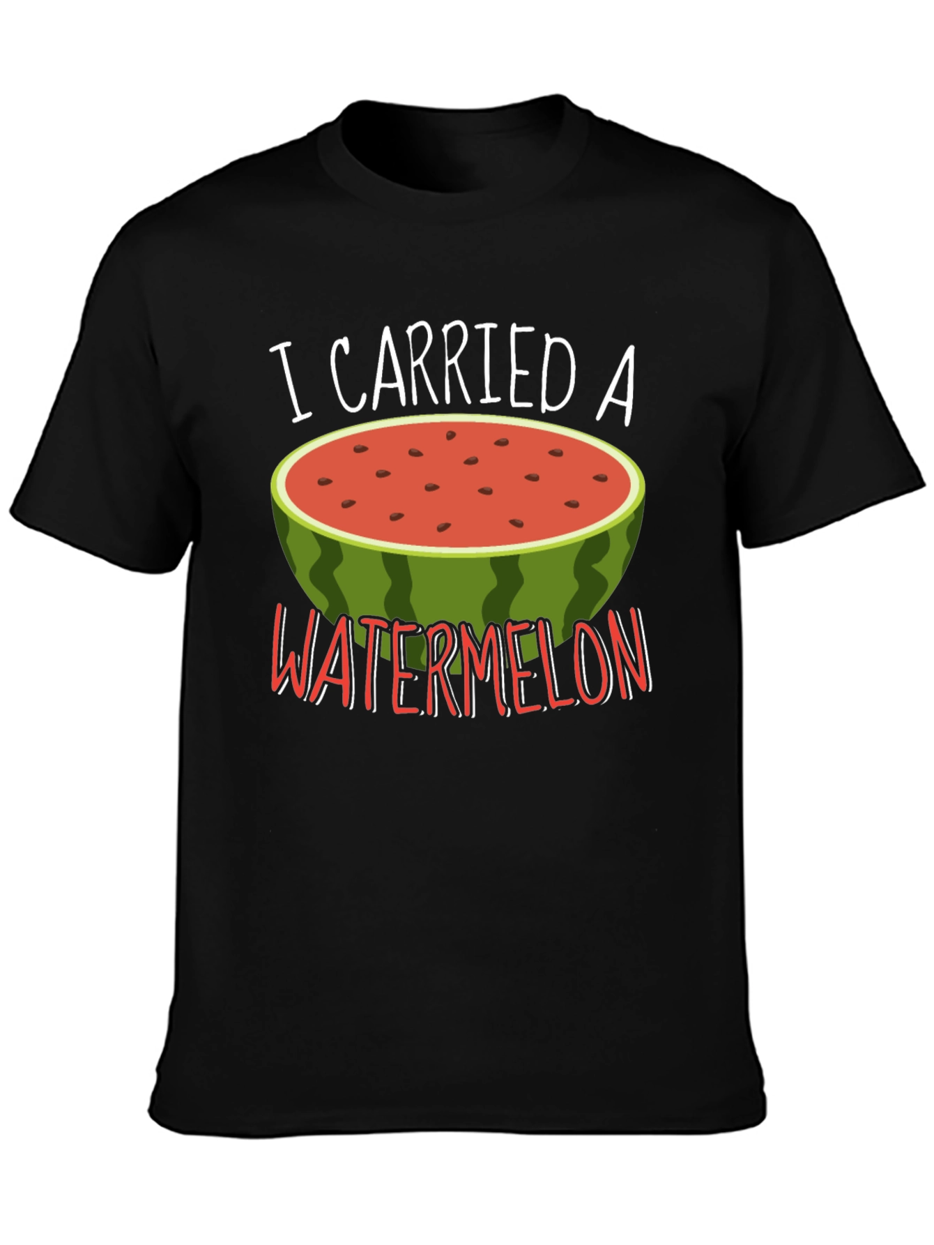 Black Funny Watermelon Graphic Tee view 3