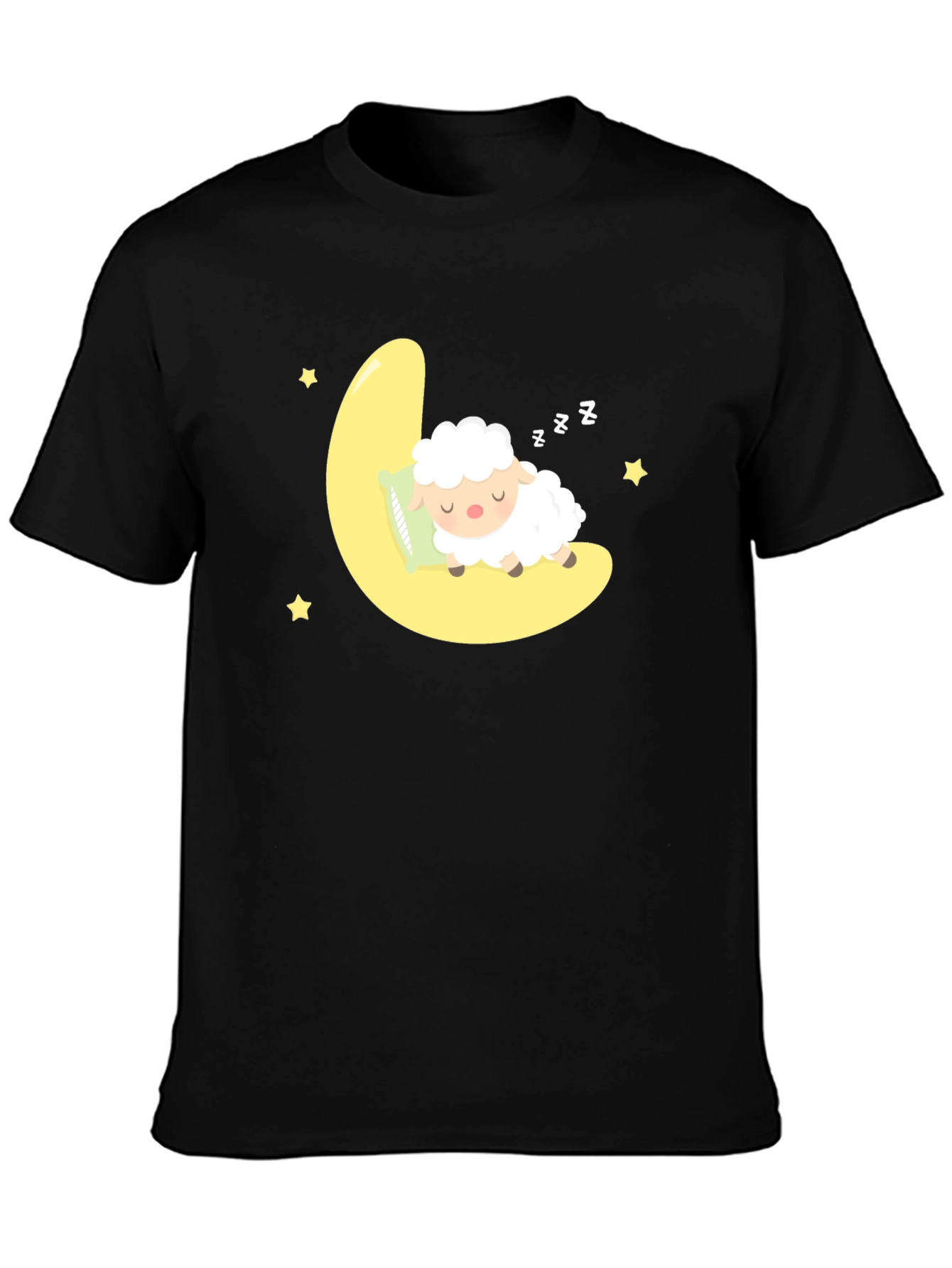 Cute Sheep Sleeping on Moon Graphic Tee - 3
