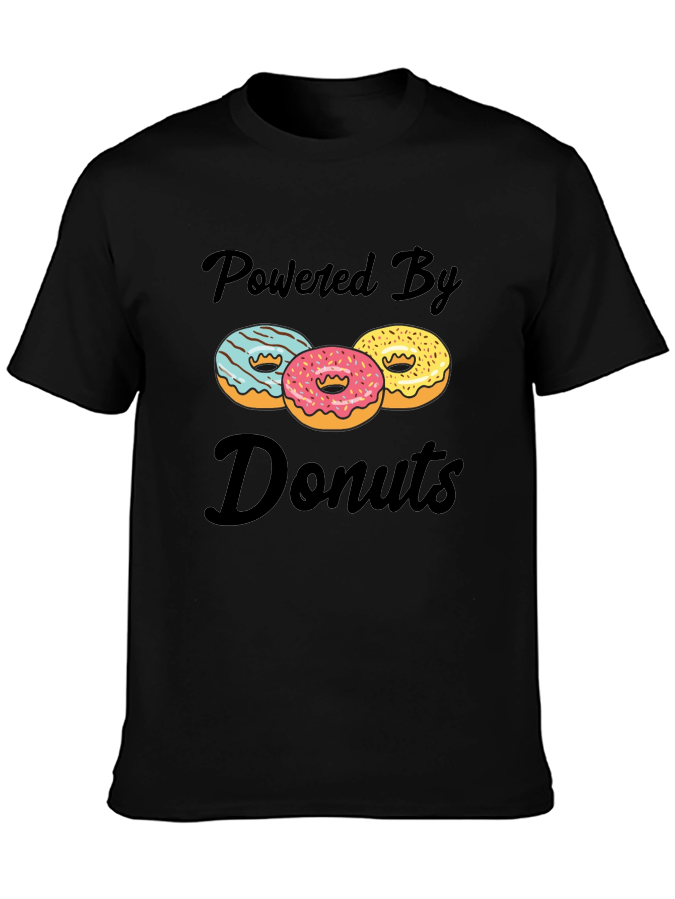 Black Powered By Donuts Graphic T-Shirt view 3
