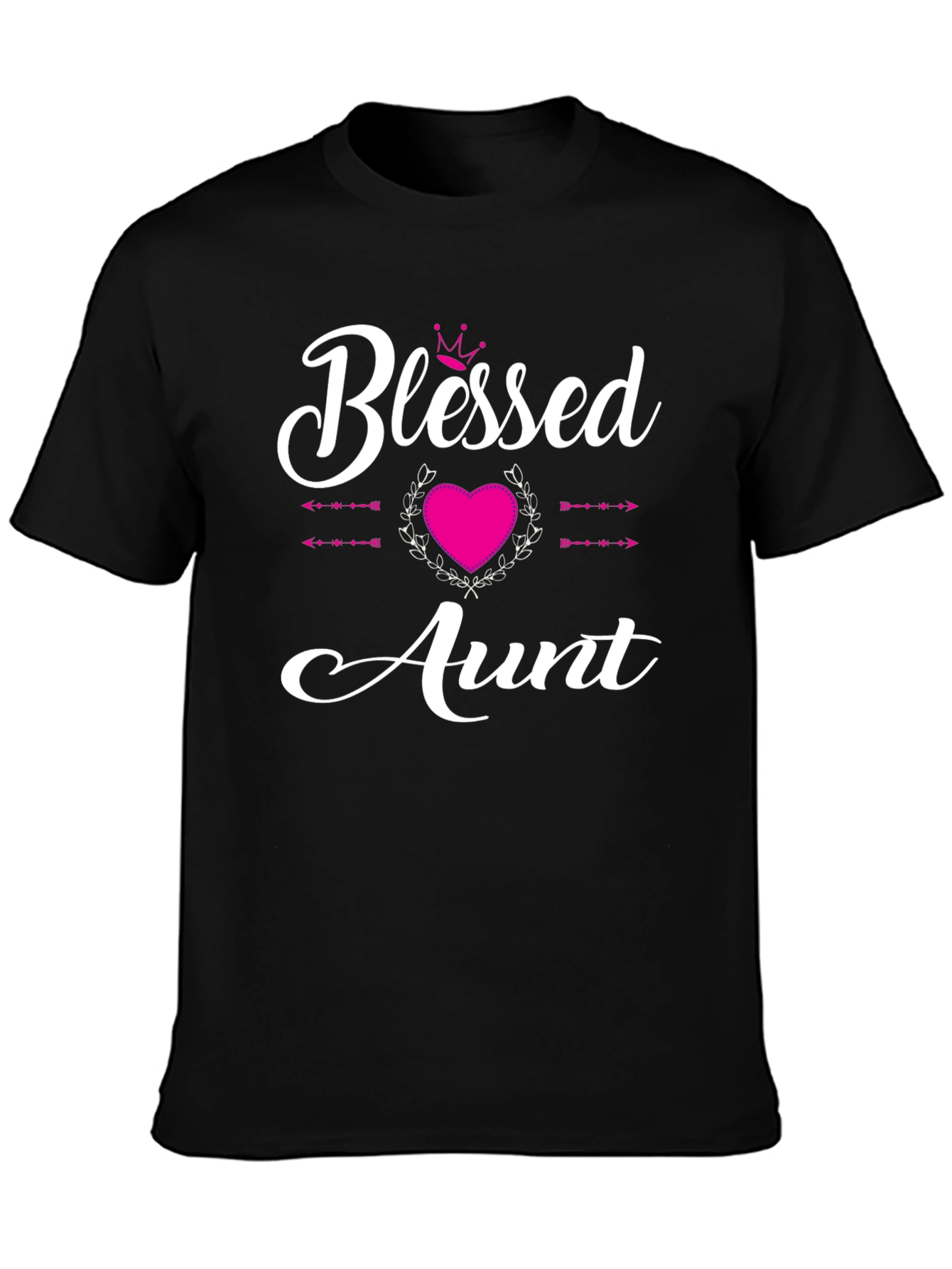 Black Blessed Aunt T-Shirt - Cute Family Gift view 3