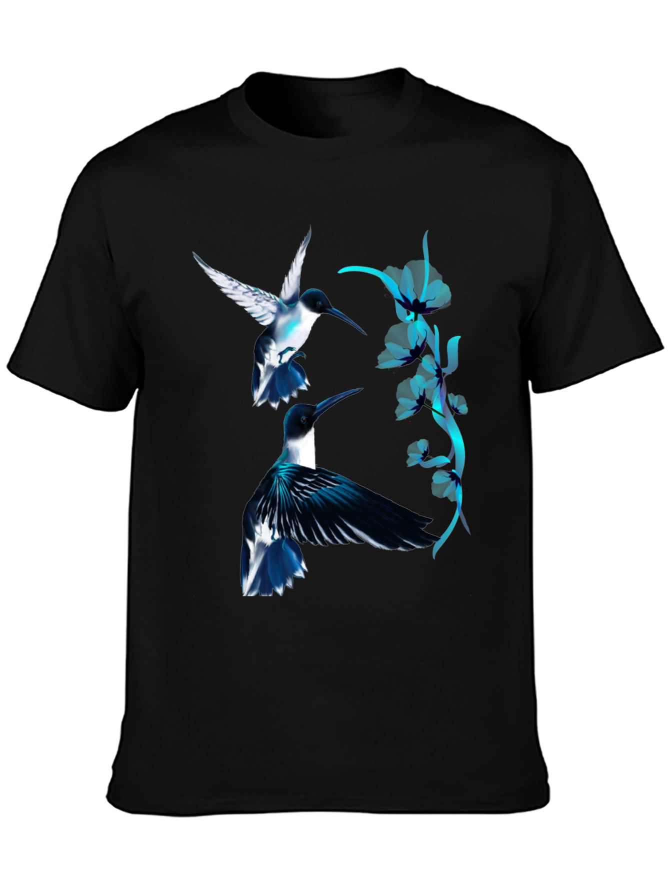 Black Hummingbird Graphic Black Tee view 3