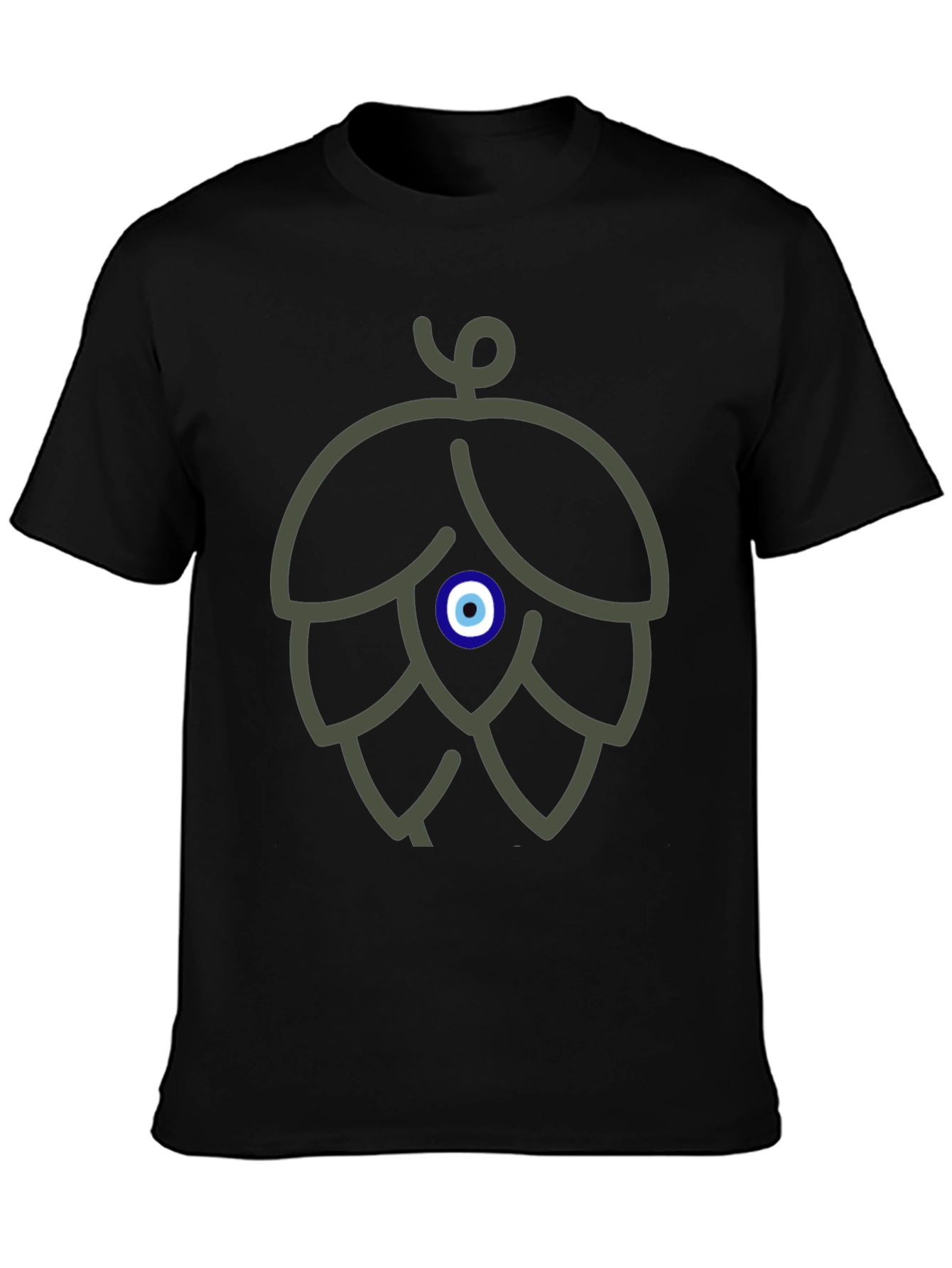 Black Evil Eye Hop Graphic Tee - Black Cotton T-Shirt view 3