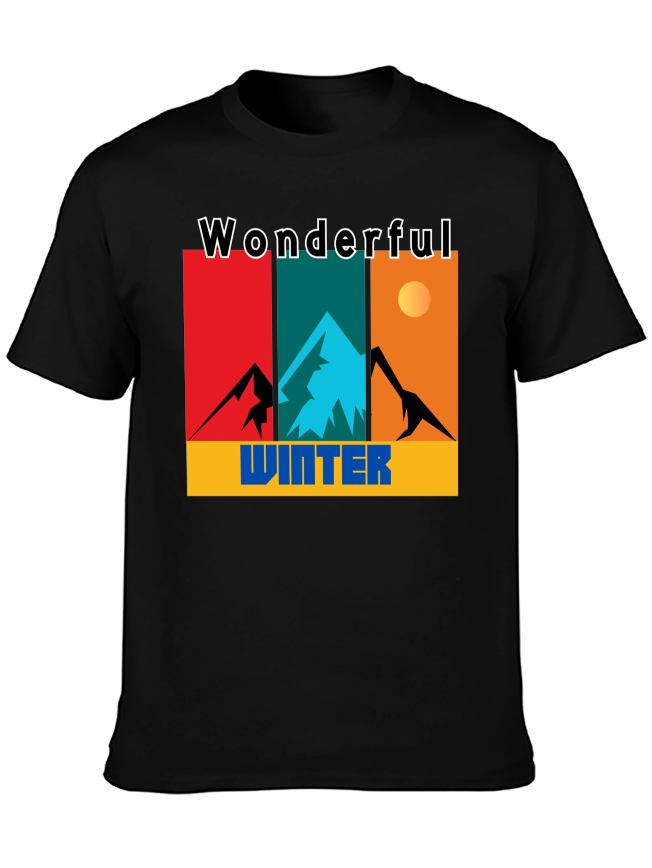 Black Wonderful Winter Graphic Tee view 3