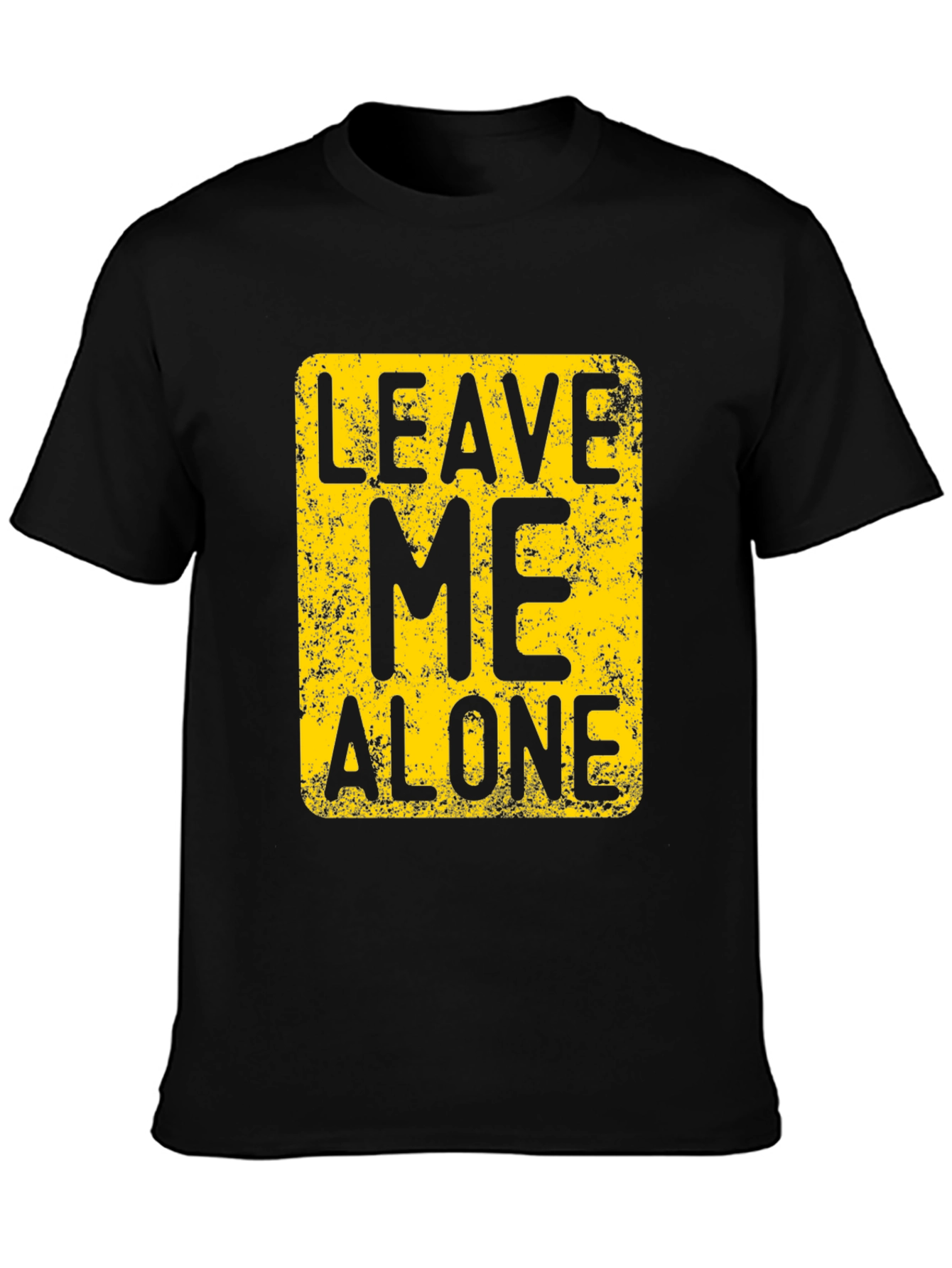 Black Leave Me Alone T-Shirt - Novelty Graphic Tee view 3