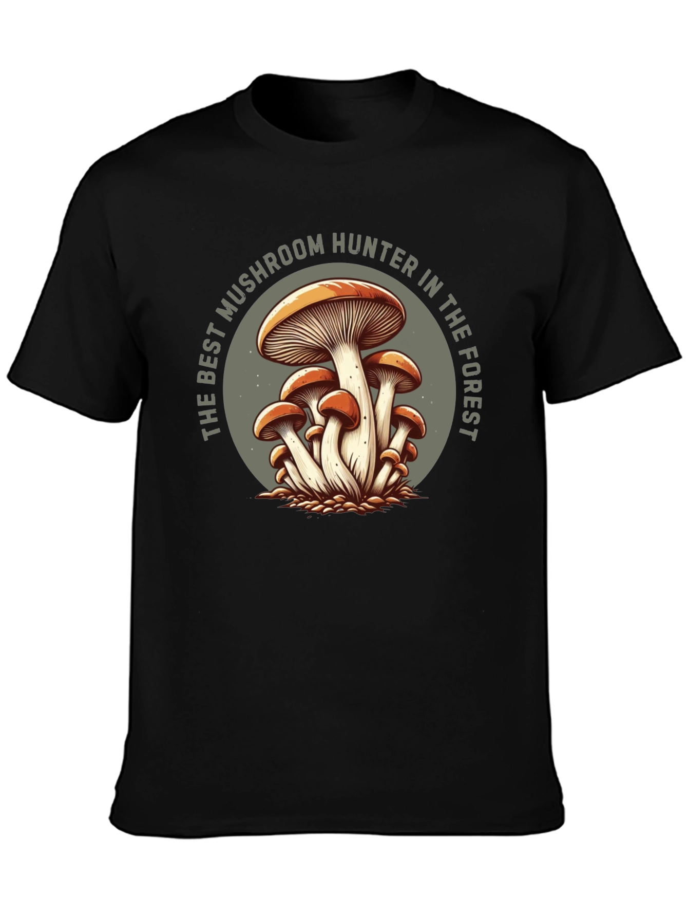Black Mushroom Hunter T-Shirt - Forest Forager Tee view 3