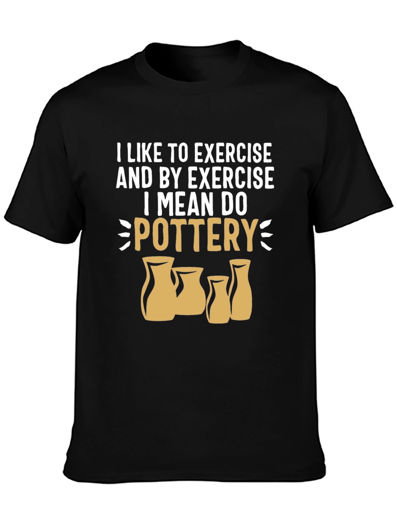 Black Pottery Exercise Graphic Tee - Black view 3