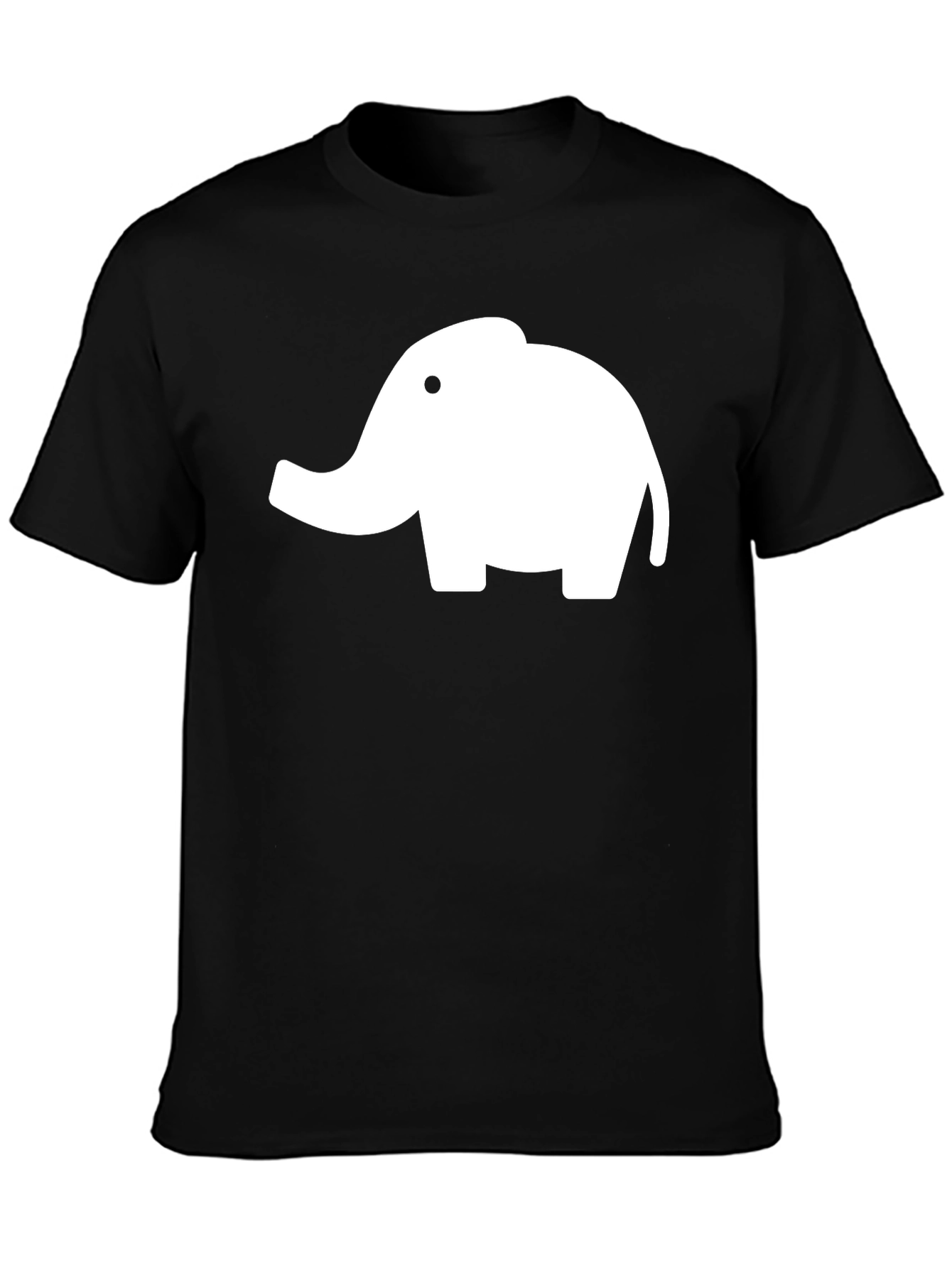 Black Elephant Graphic Tee - Black Cotton T-Shirt view 3