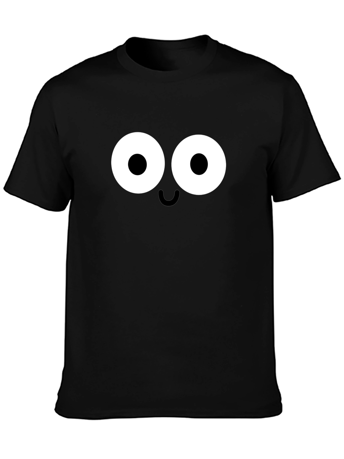 Black Funny Googly Eyes Black T-Shirt - Soft Cotton Tee view 3
