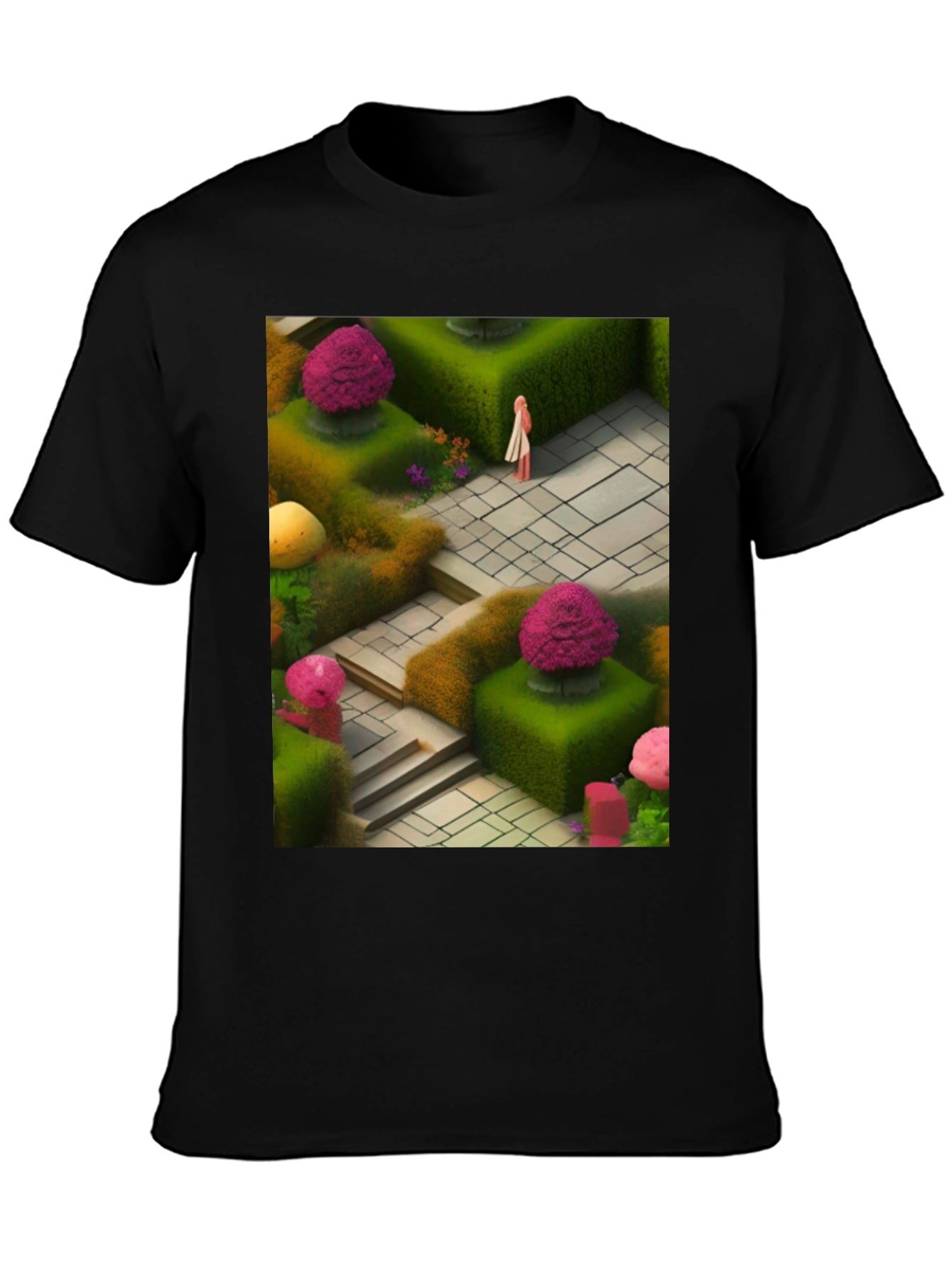 Garden Maze Graphic Tee - Black - 3